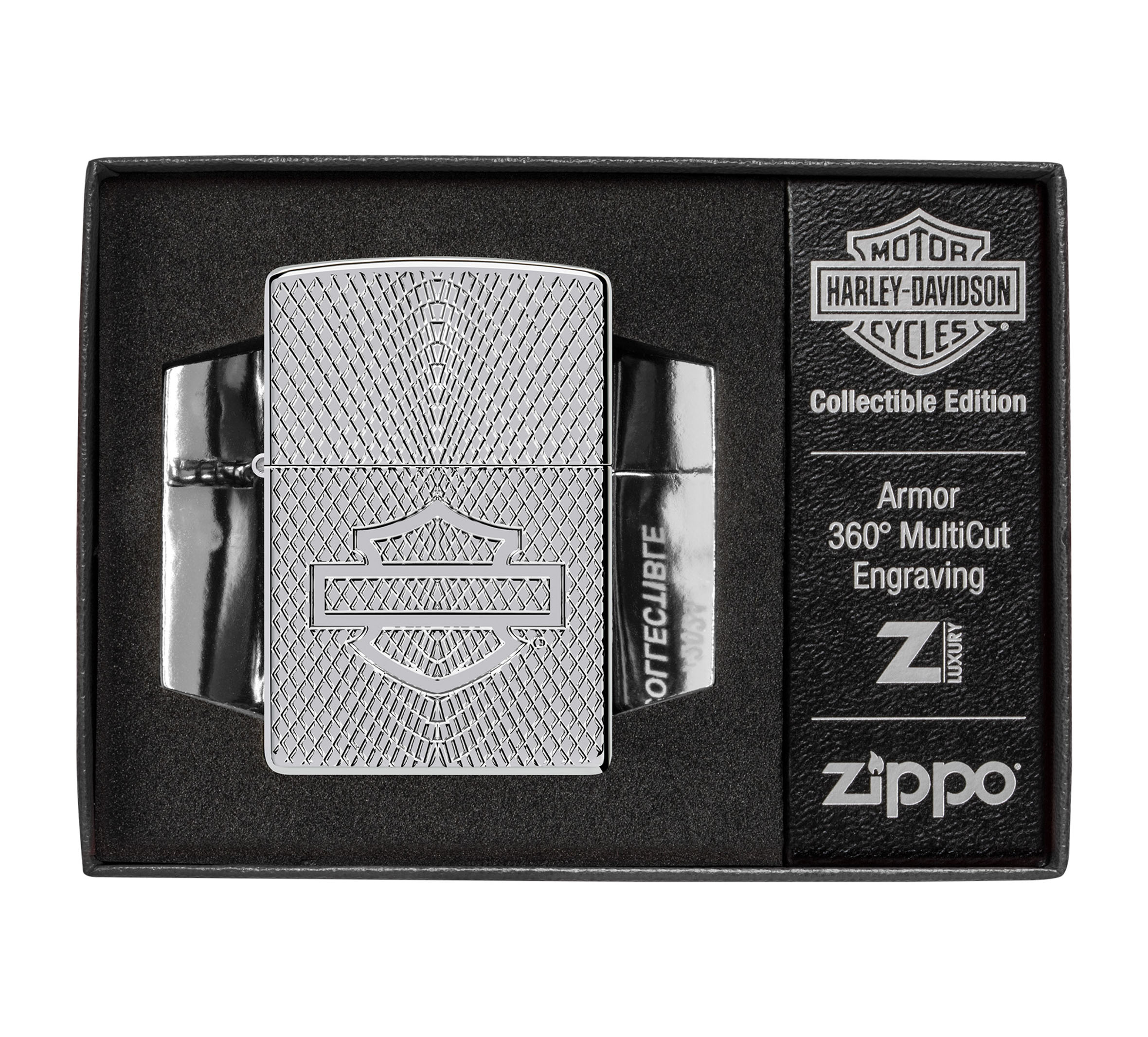 Harley-Davidson Armor High Polish Chrome Deep Carve Windproof Lighter