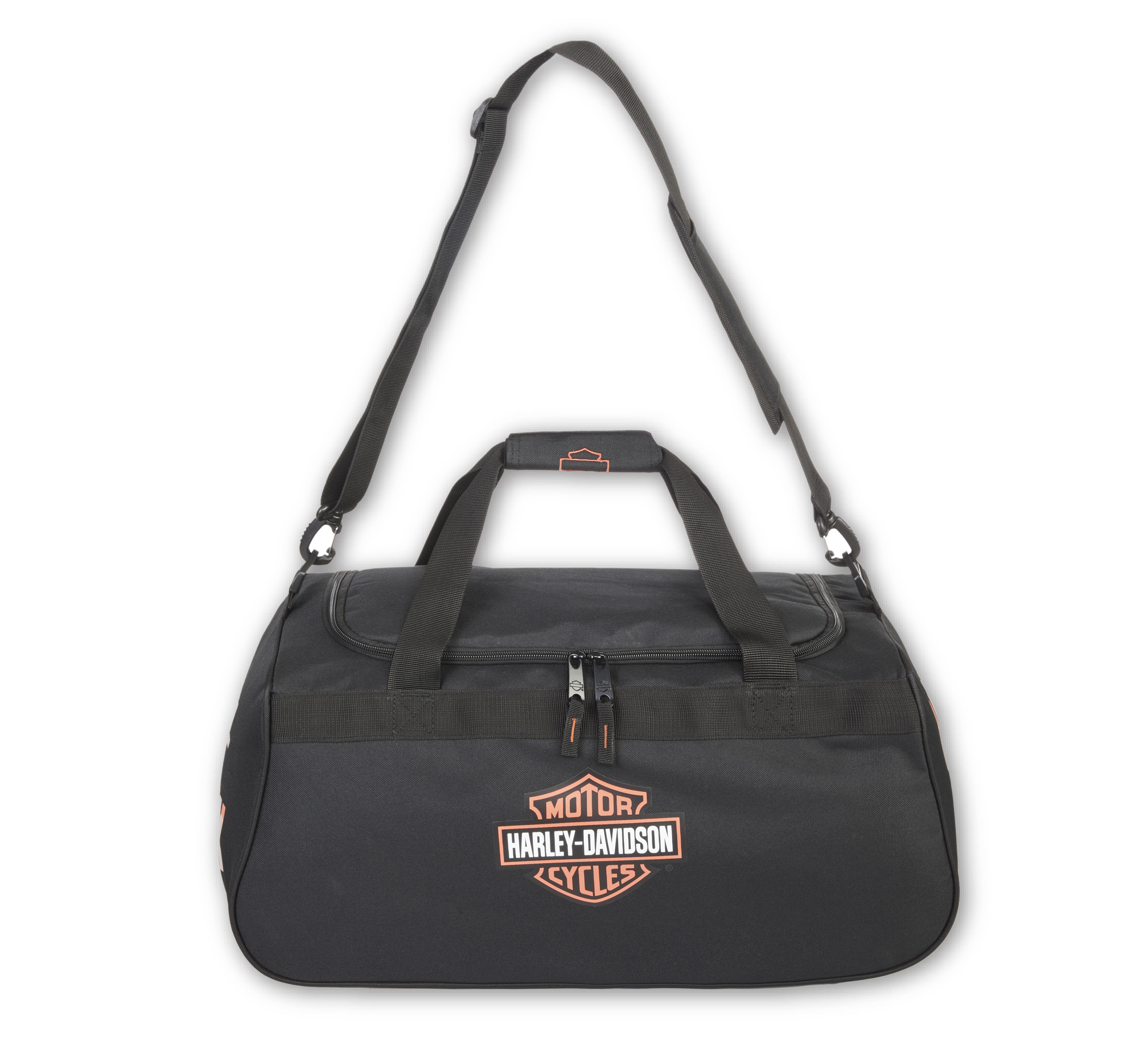 Bar & Shield Logo Duffel in Black/Orange