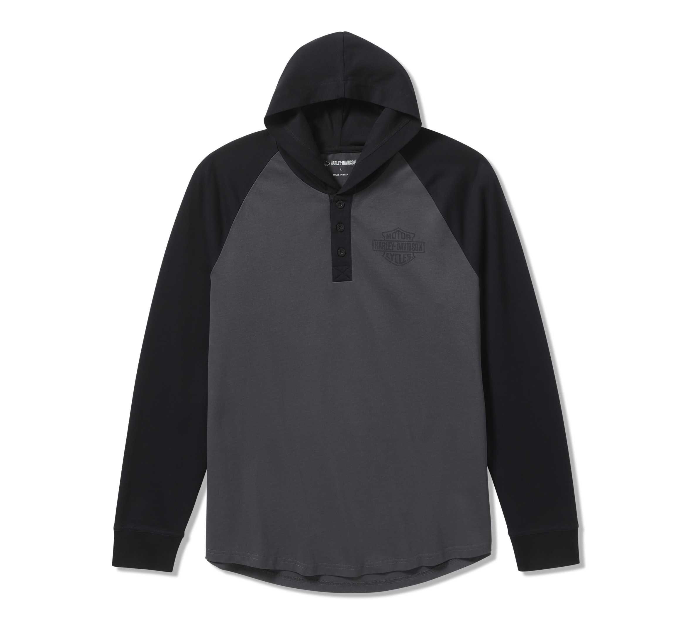 Men's HDMC Raglan Henley with Hood