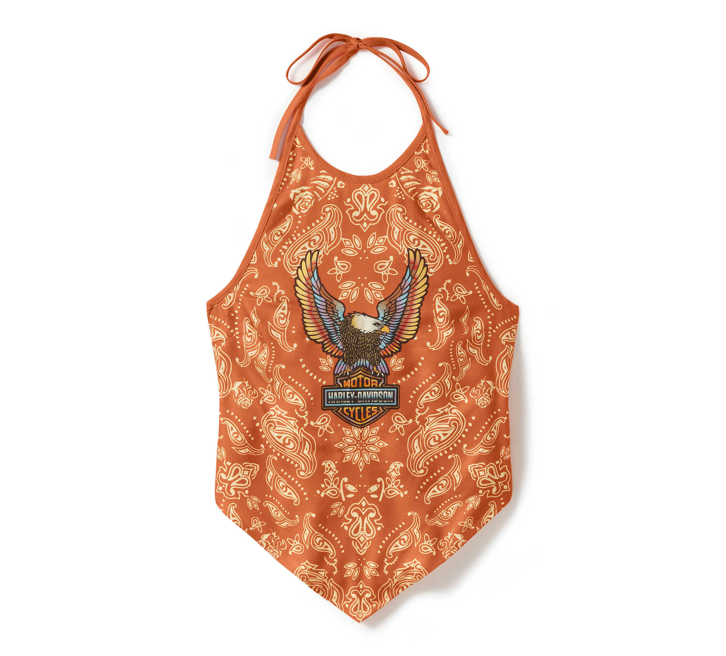 Women's Neon Eagle Paisley Bandana Halter