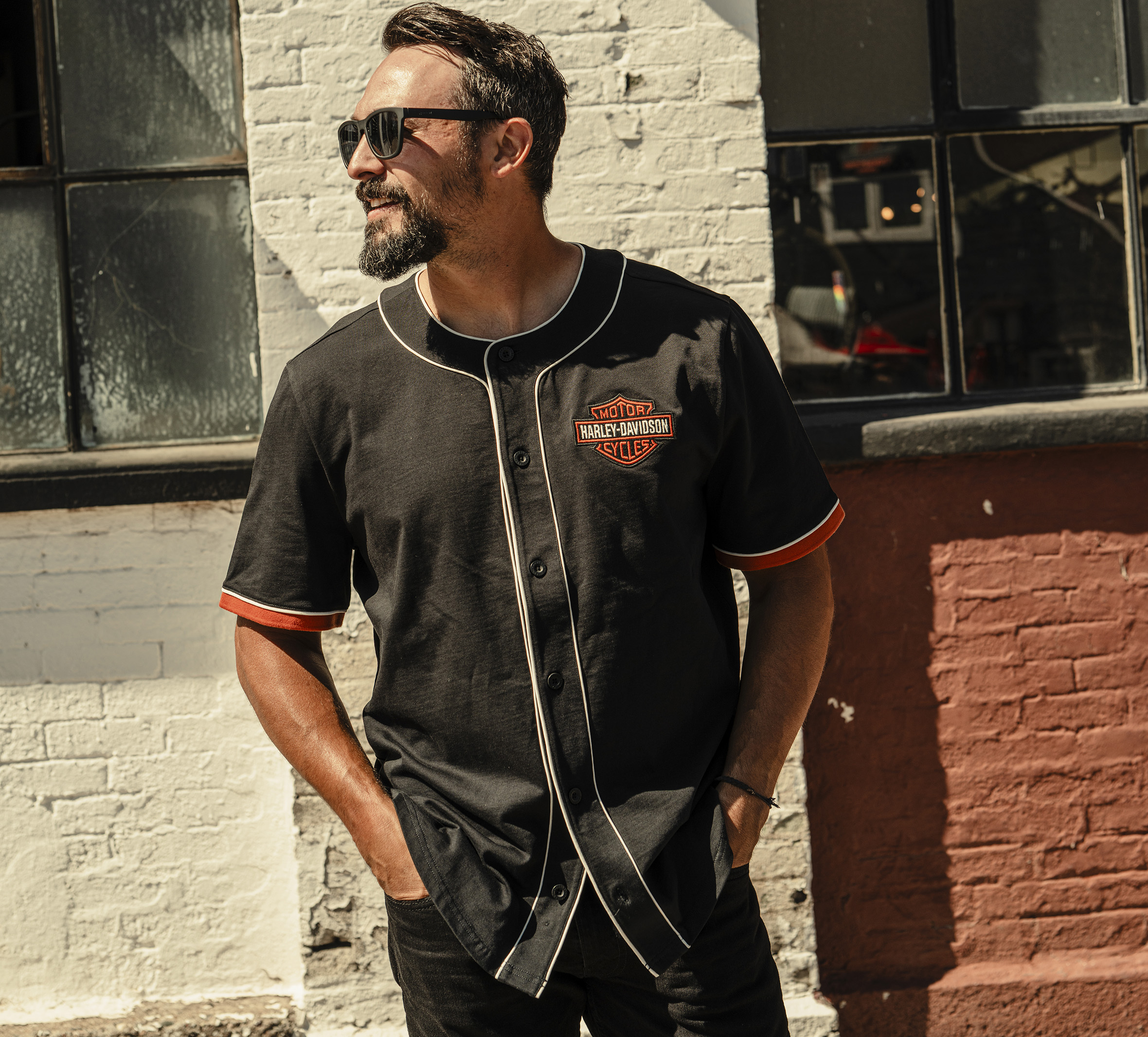 Men's H-D Essential Bar & Shield Baseball Jersey | Harley-Davidson USA