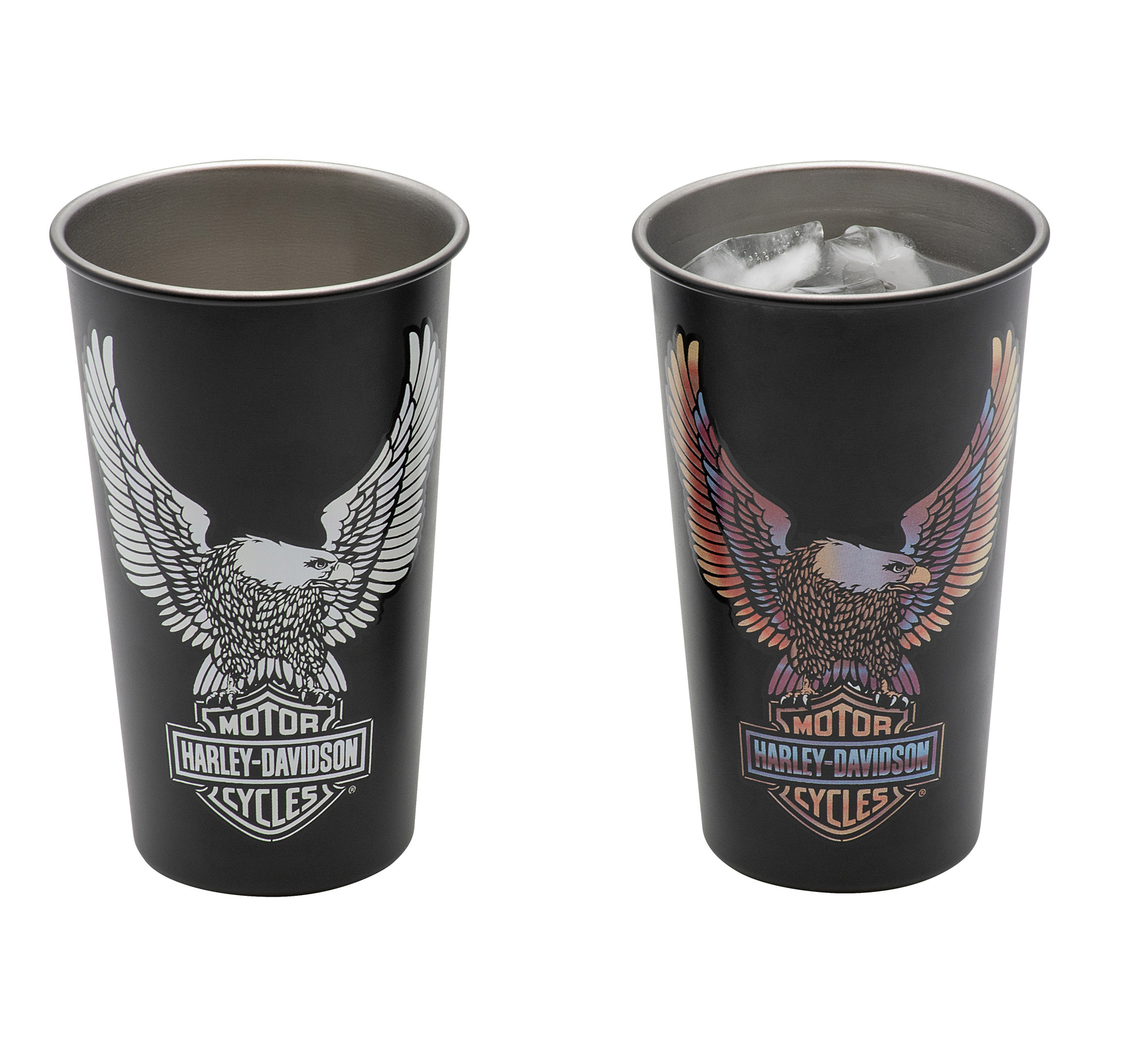 H-D Vivid Bar & Shield Eagle Metal Cup Set of 2