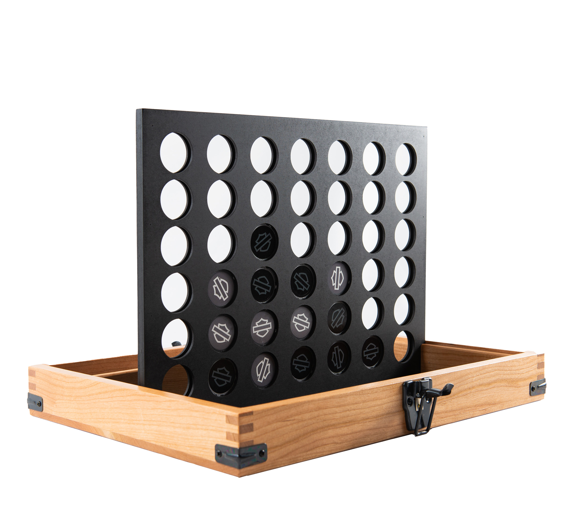 H-D Deluxe 3 in 1 Game Set Four across / Checkers / Playing cards