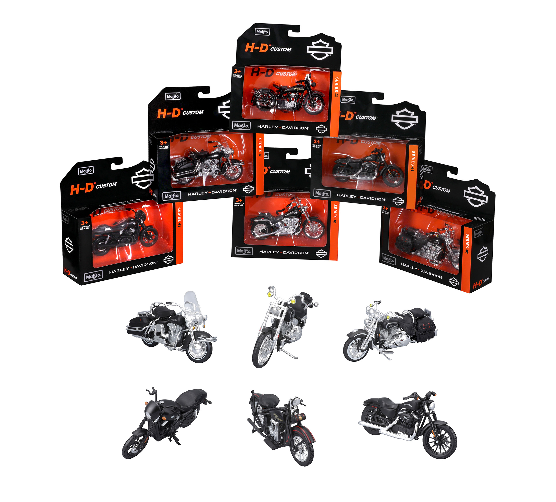 H-D 1:18 Scale Diecast Motorcycle Series 41 Set