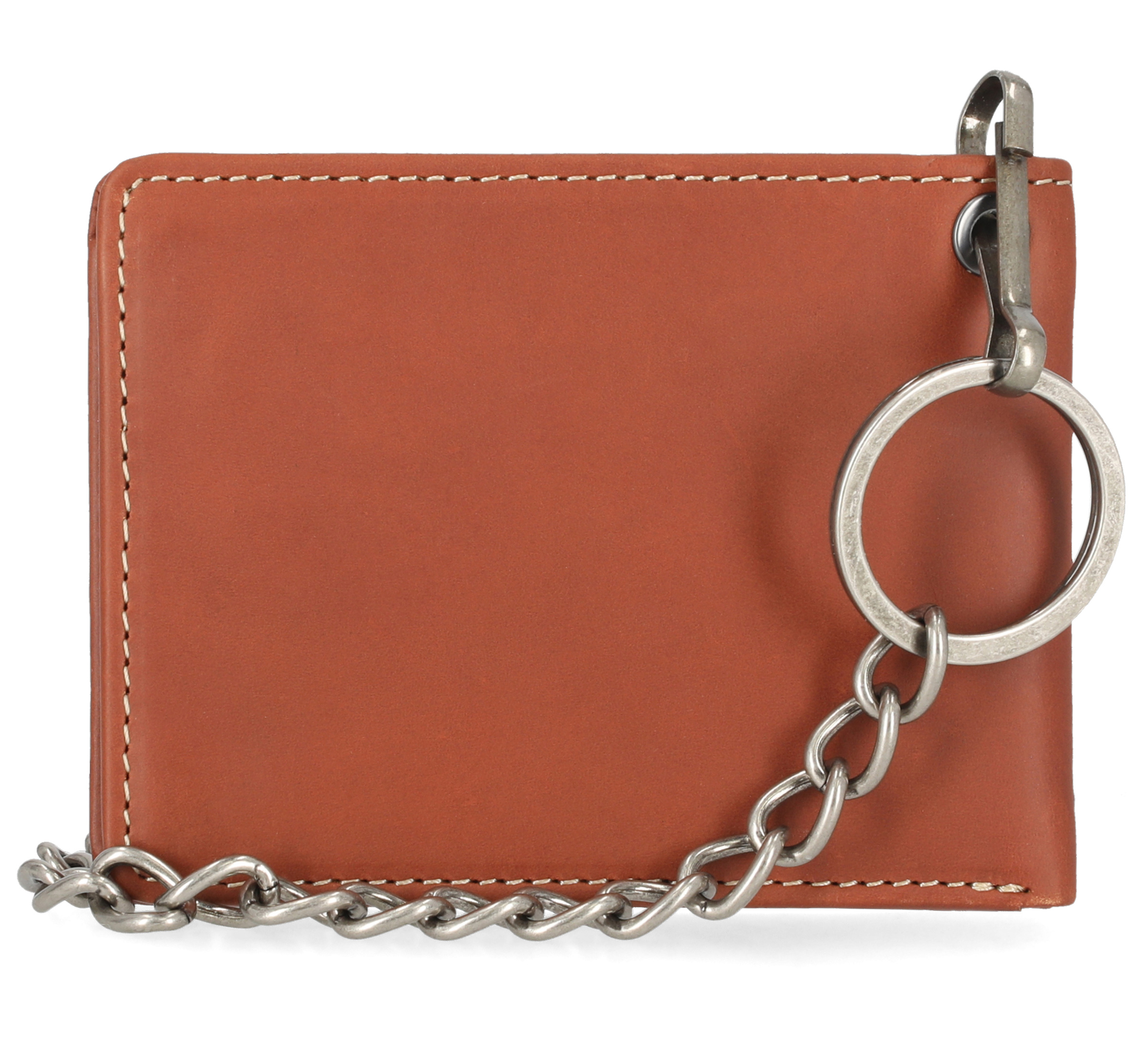 Traditional Bar & Shield Embossed Bifold Wallet with Chain