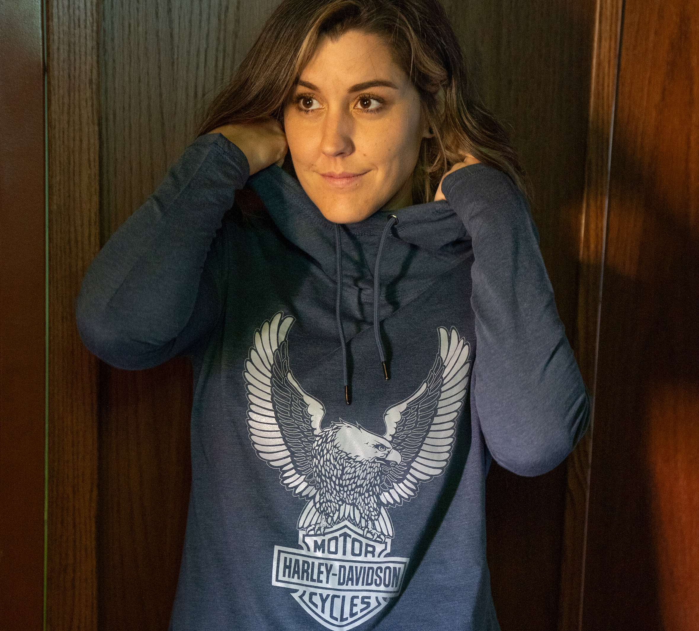 Women's Upswept Eagle Hooded Long Sleeve