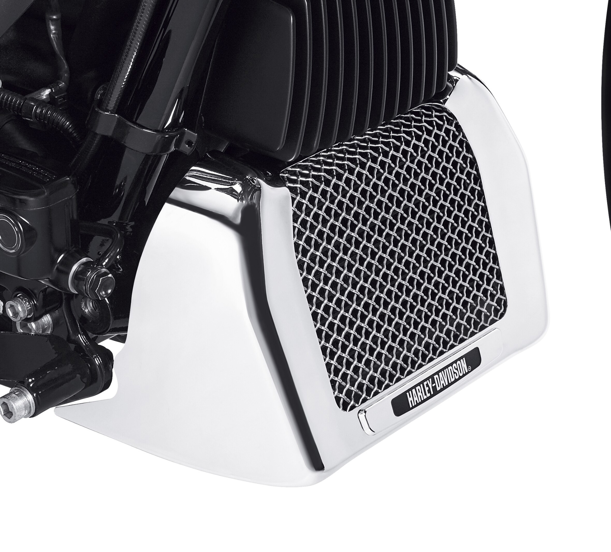 Cache-radiateur d’huile chromé