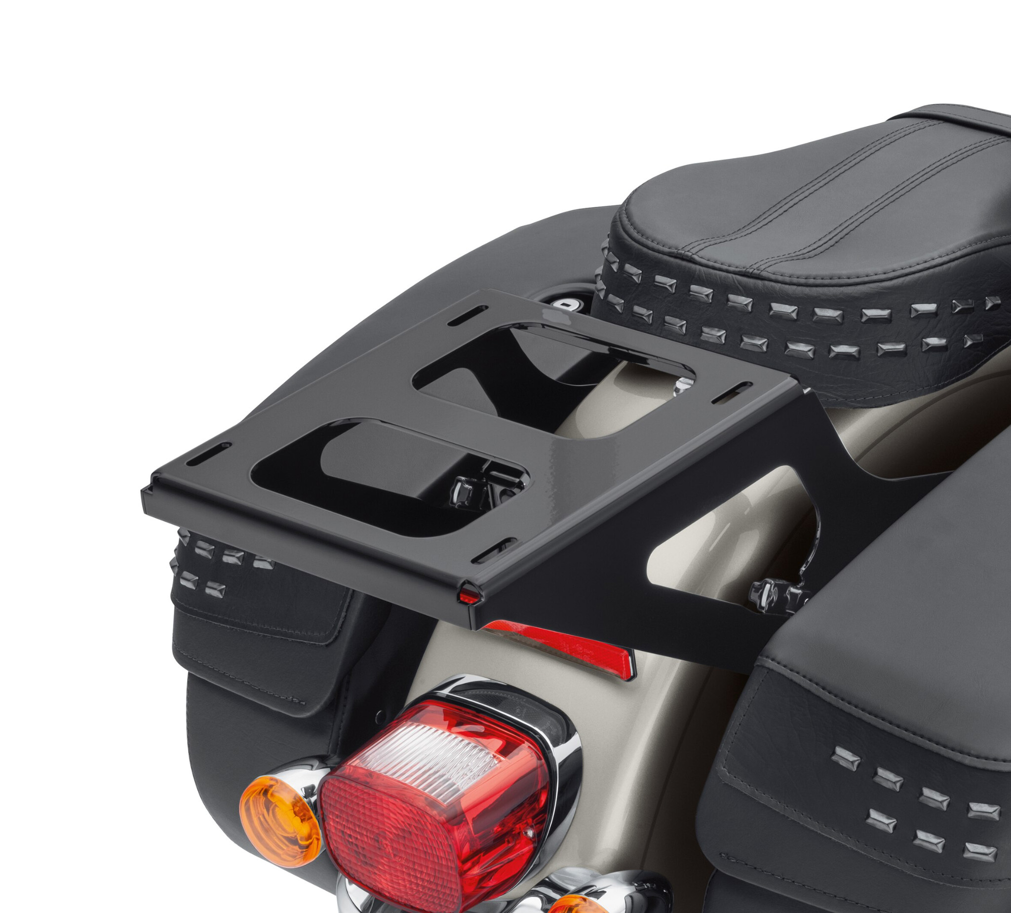 HoldFast Two-Up Tour-Pak Mounting Rack - Gloss Black