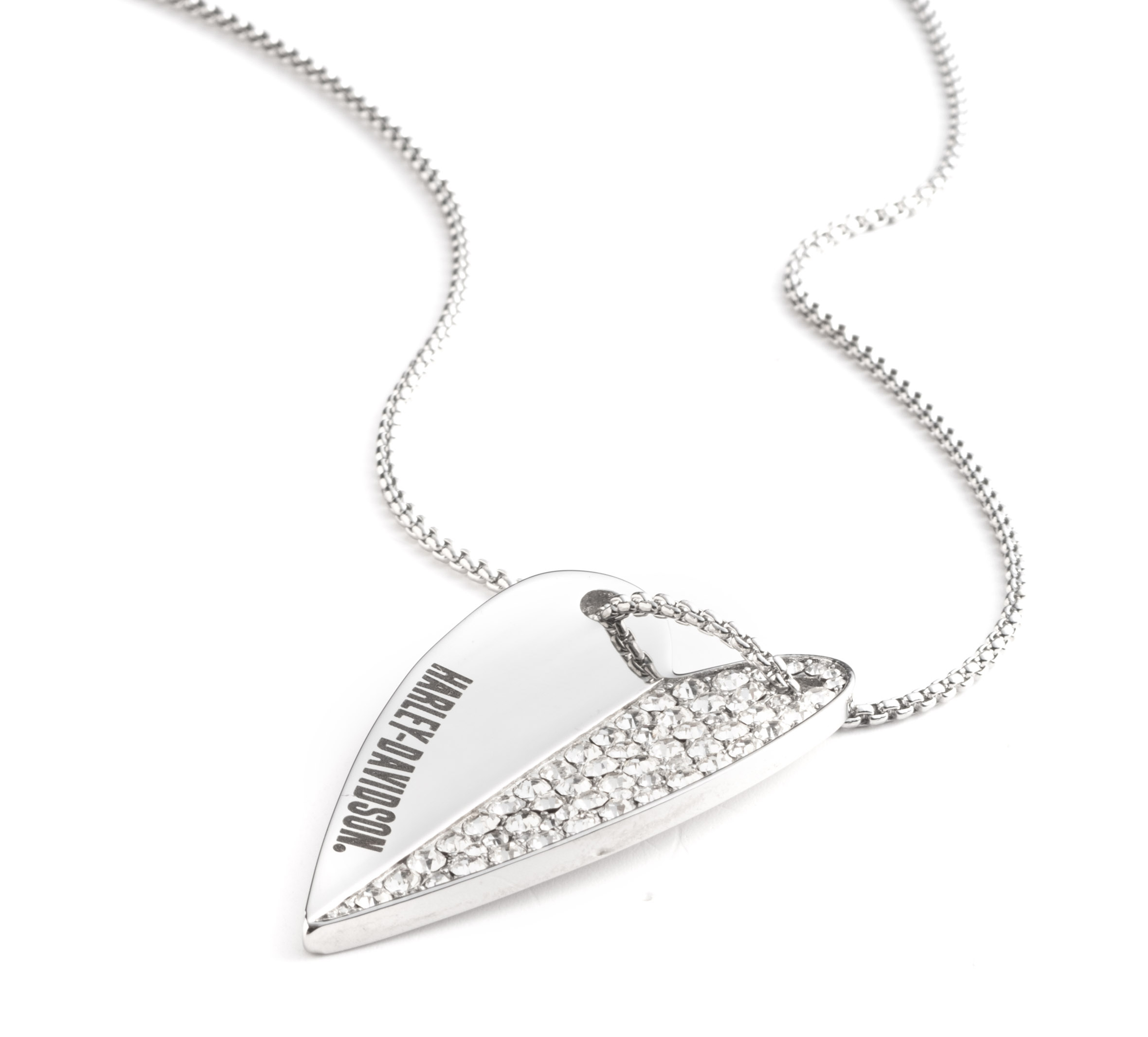 Women's 28" H-D Half Pavé Heart Necklace