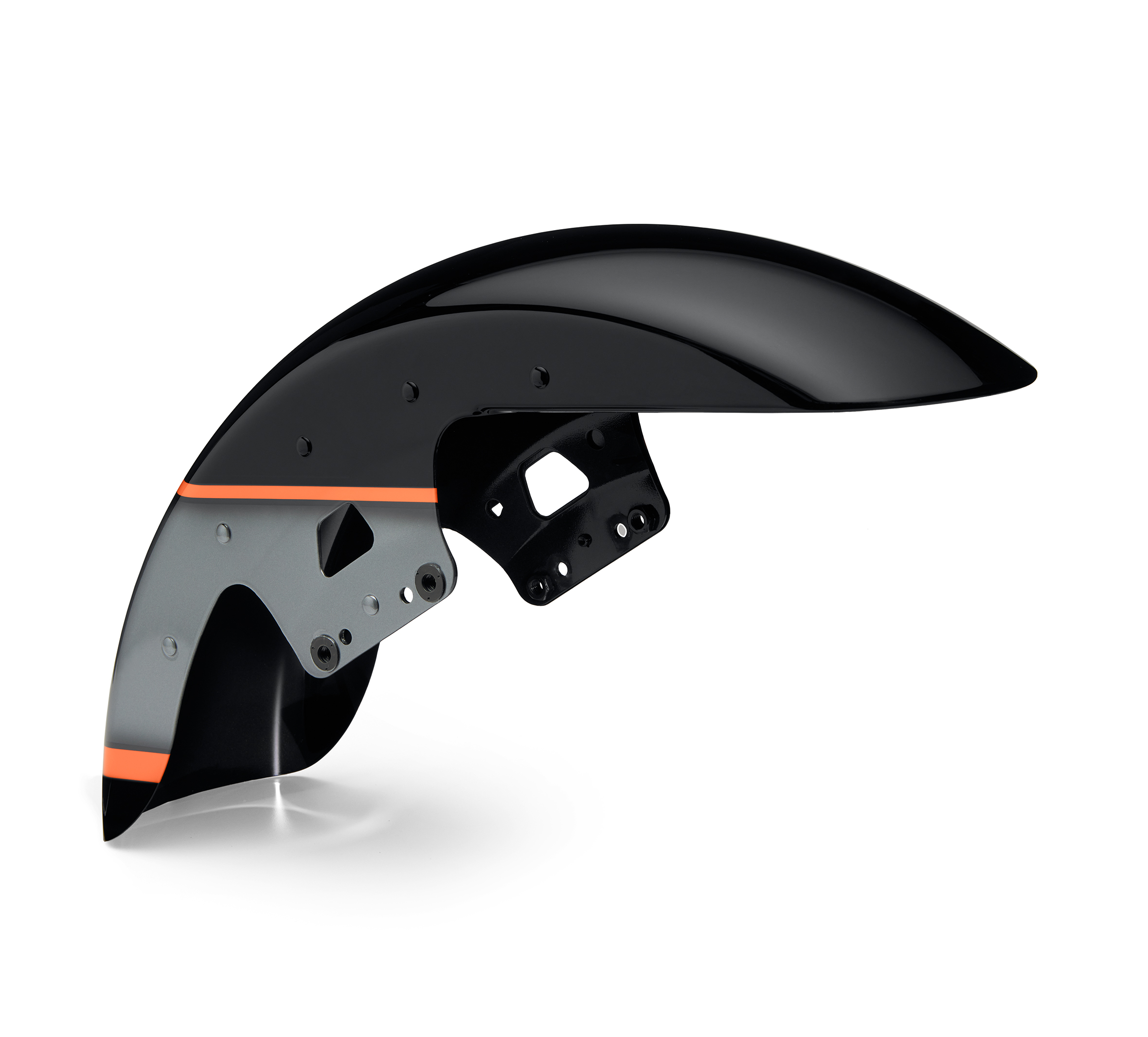 thumbnail image 2 of 19" Front Wheel Wrap Fender For Harley Touring – Vivid Black, Steel, Pre-Drilled By Trichtu Mount 2 of 5