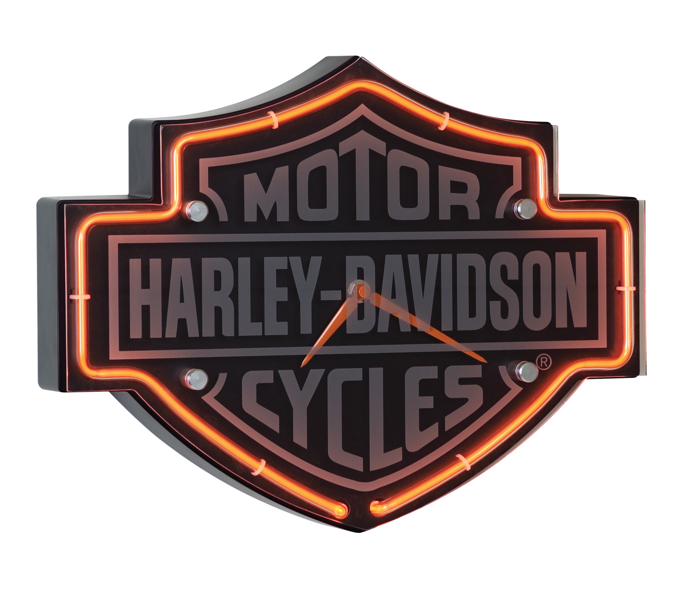 Etched Bar & Shield Shaped Neon Clock | Harley-Davidson USA