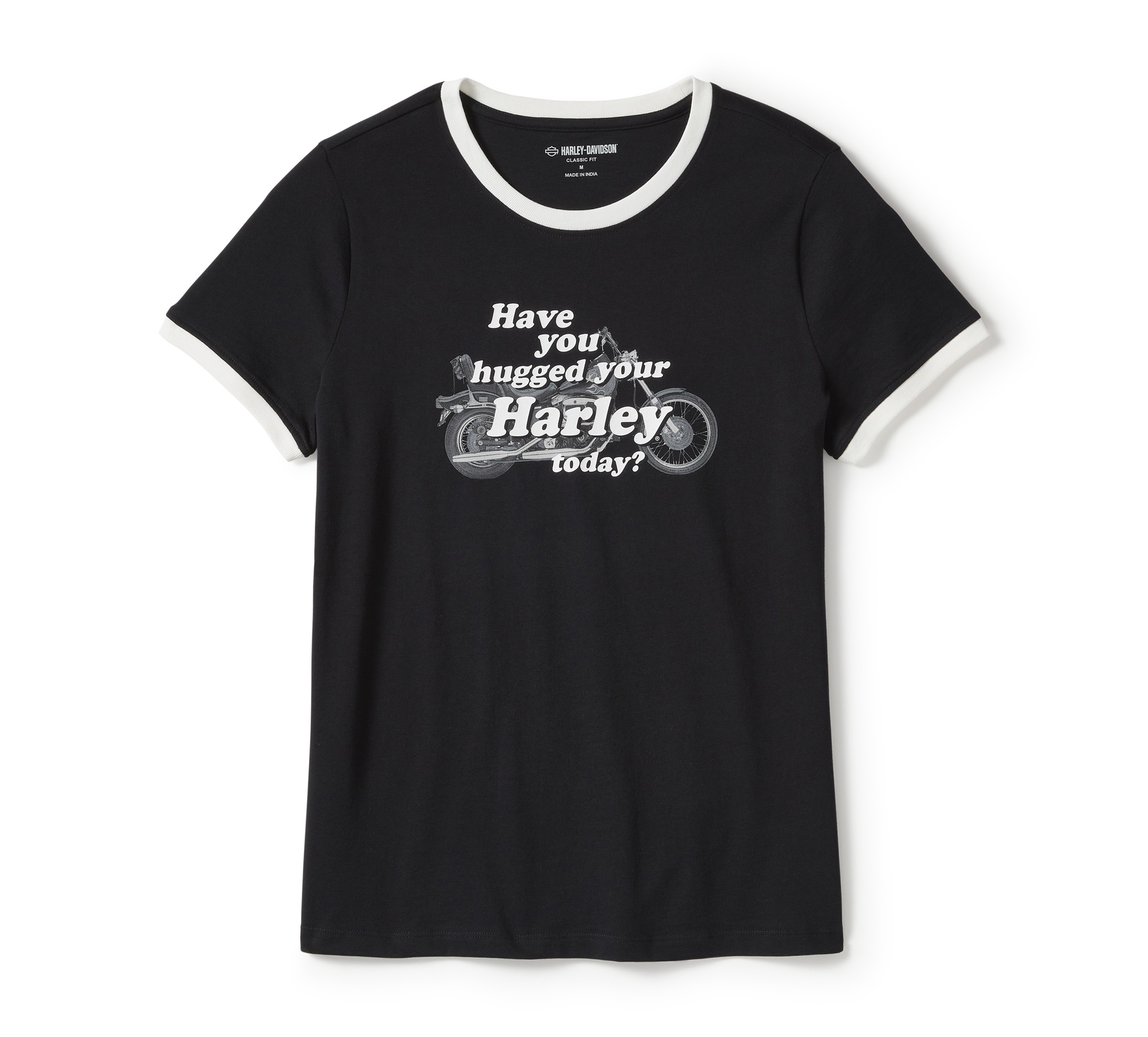 Women's Hug A Harley® Ringer Tee