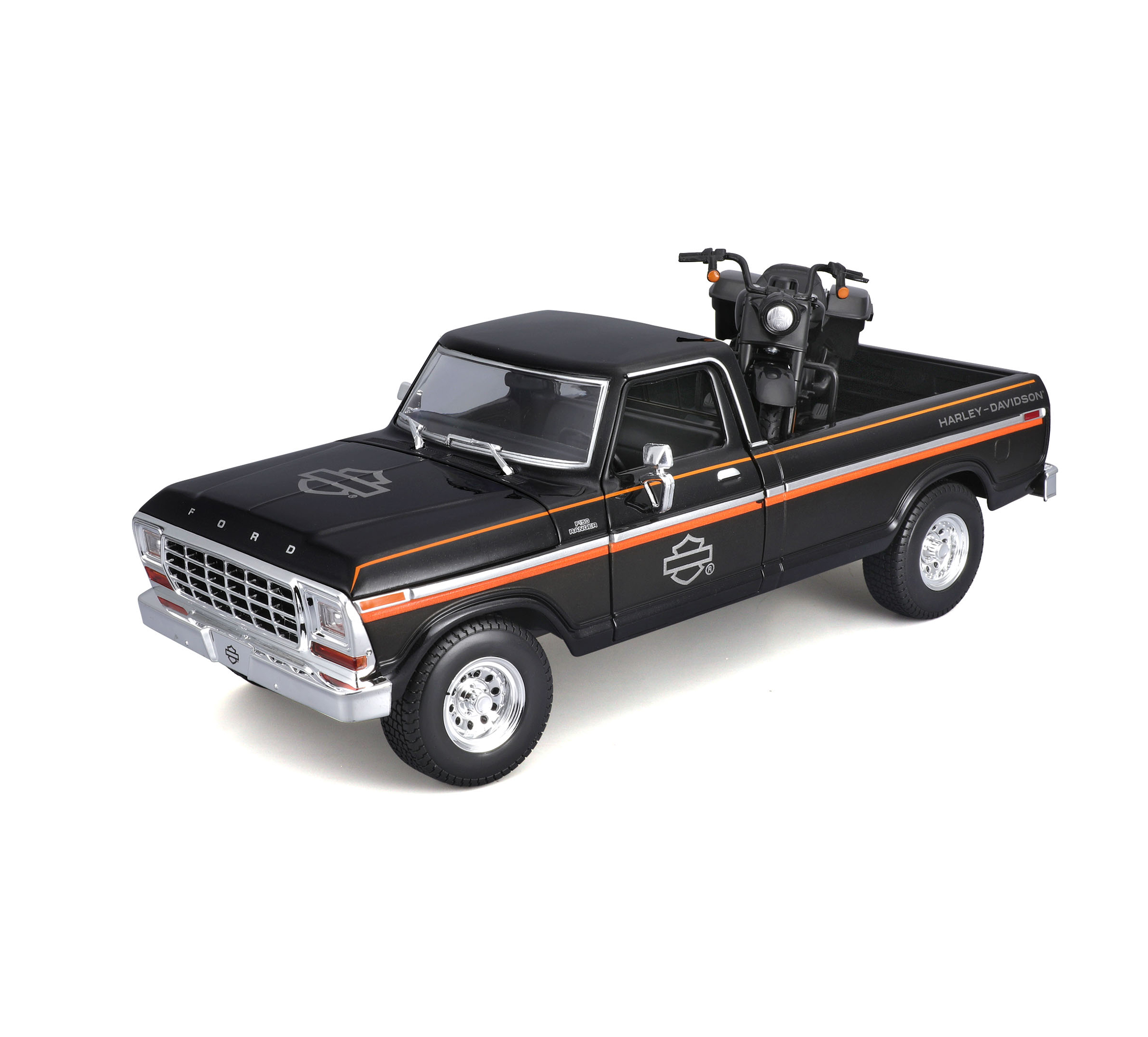 H-D 1:18 Scale Diecast Custom 1979 Ford F-150 Pickup with 2017 Road King Special Set