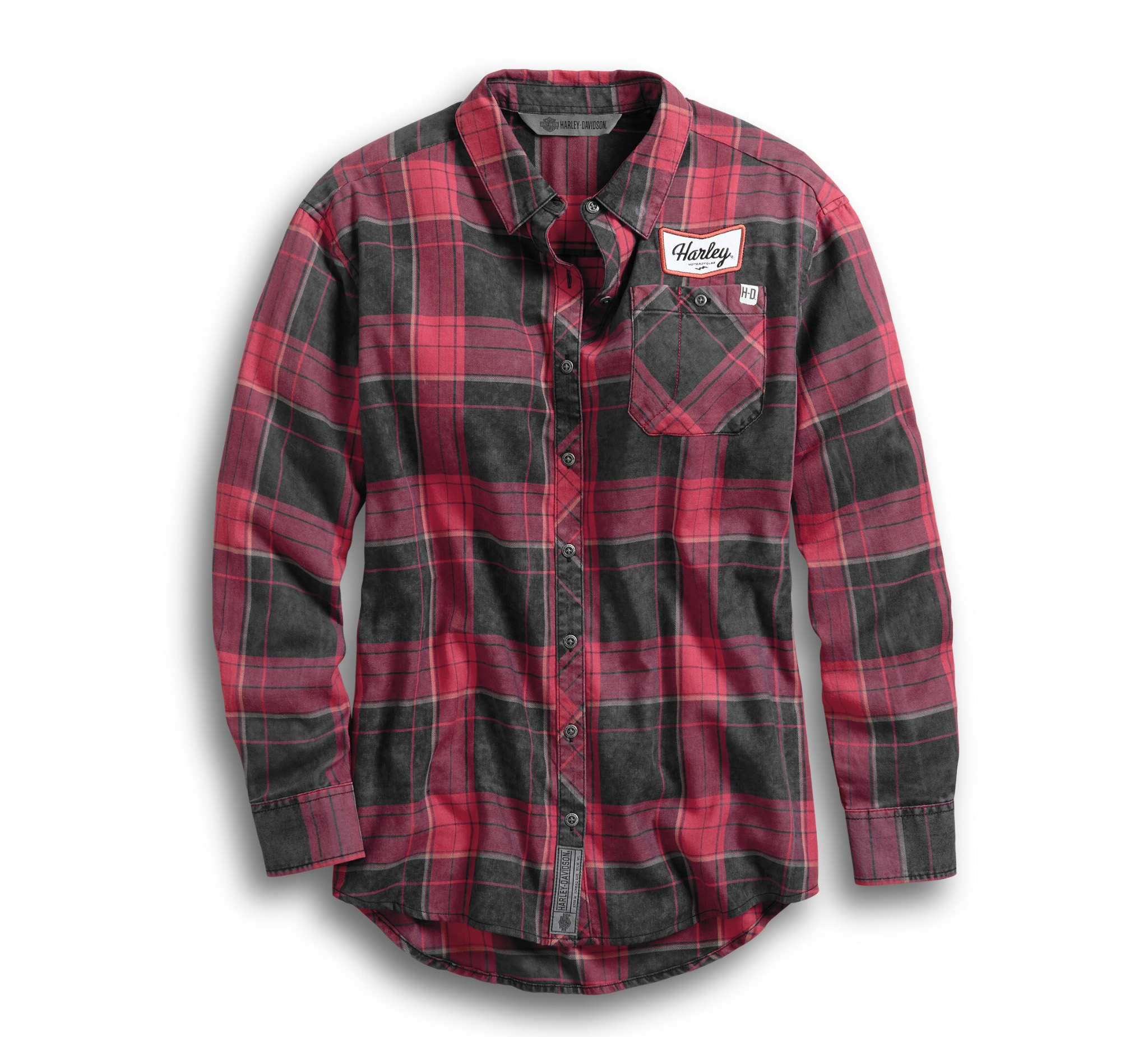 Women's #1 Skull Plaid Shirt