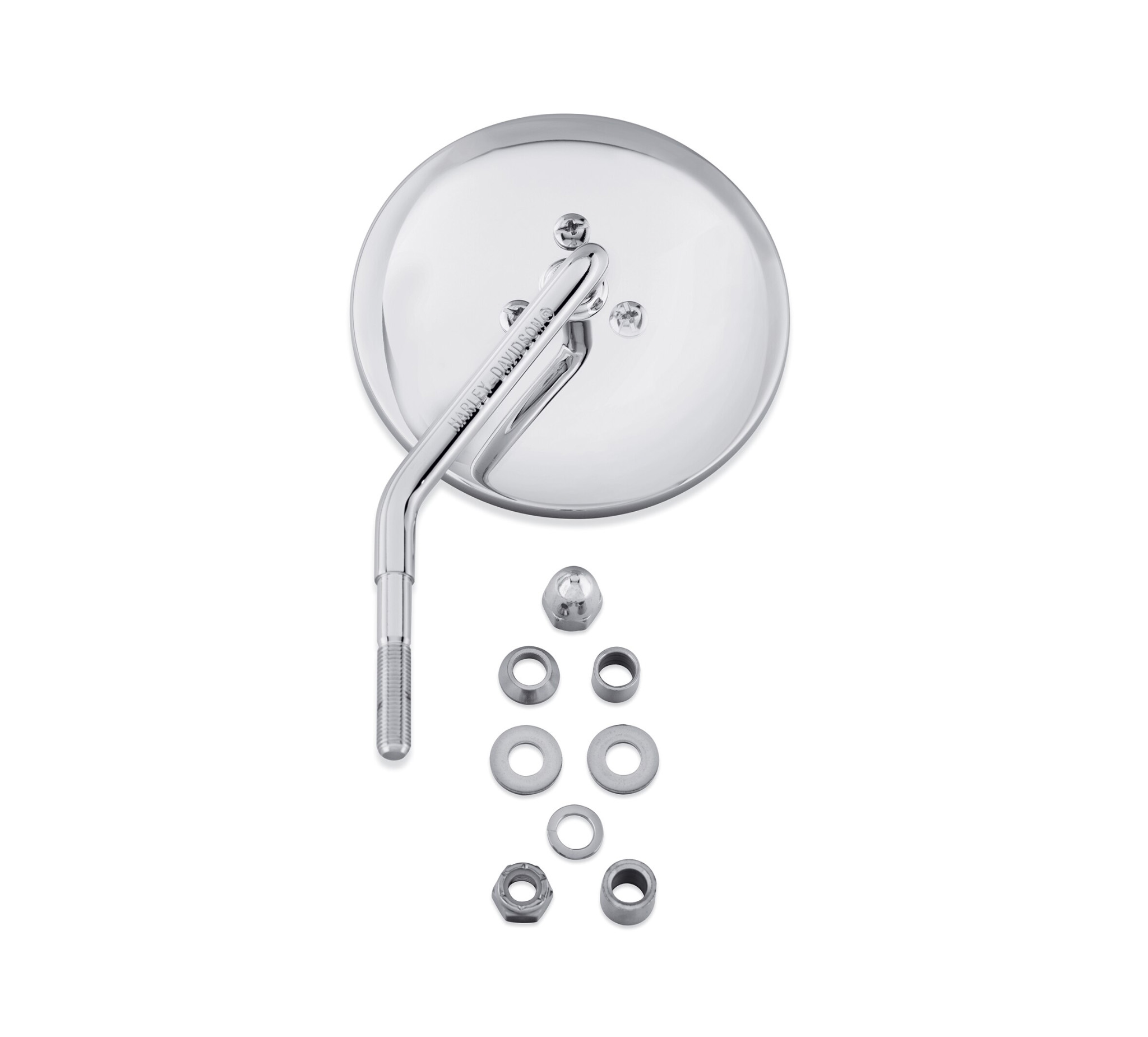 Short Stem One-Piece Round Mirror - Left Side