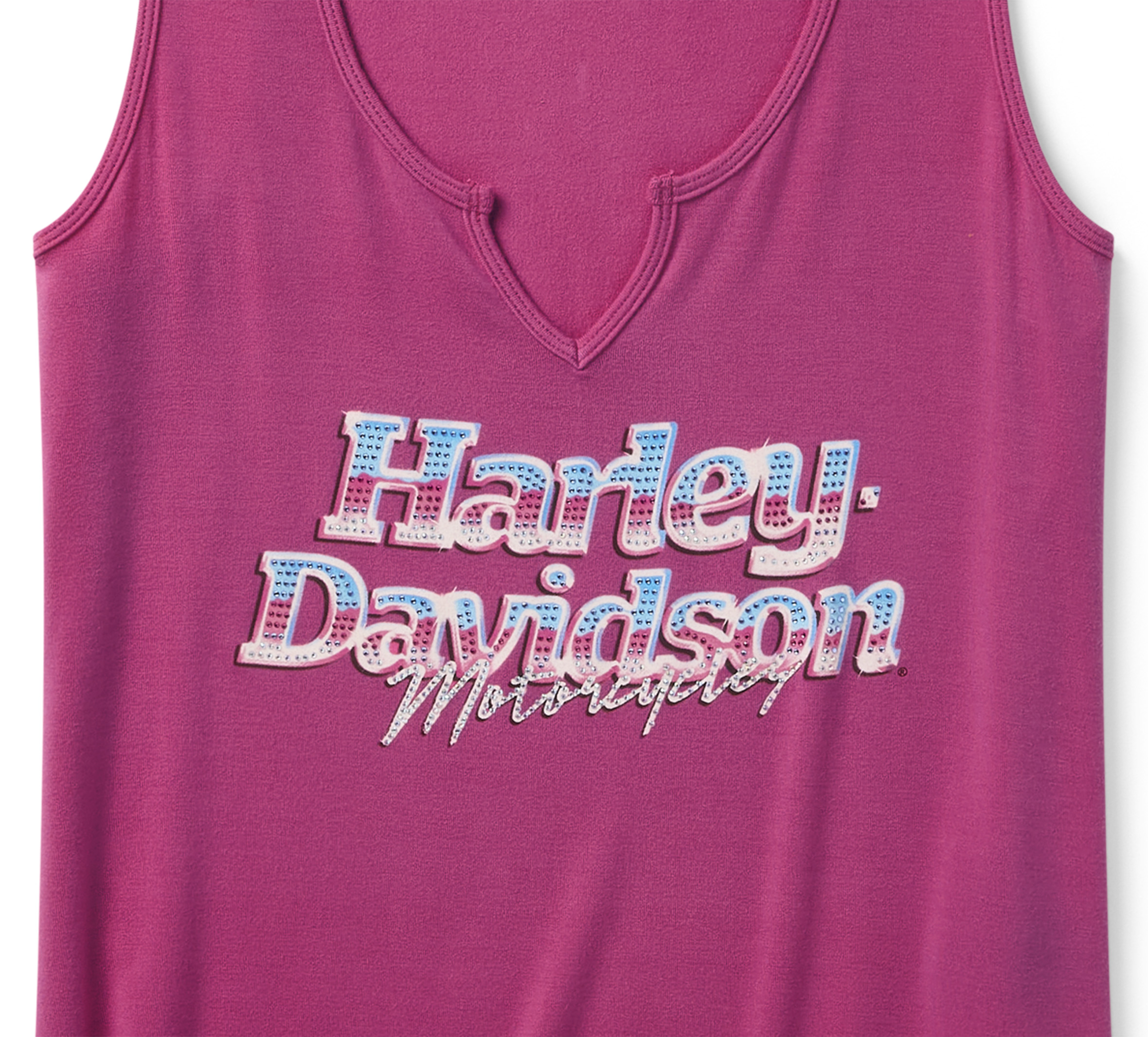 Camiseta sin magas Bling Chromatic Notch Neck