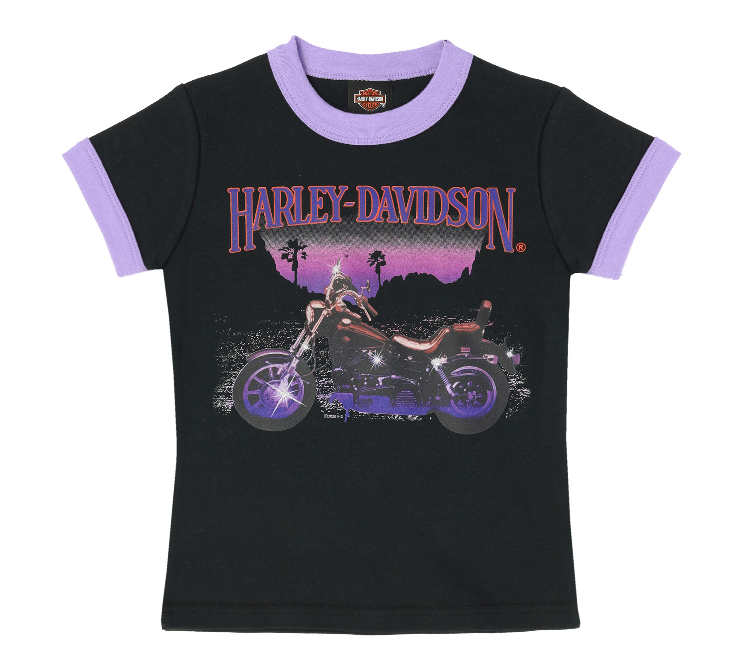 Toddler Girls Ribbed Ringer Tee