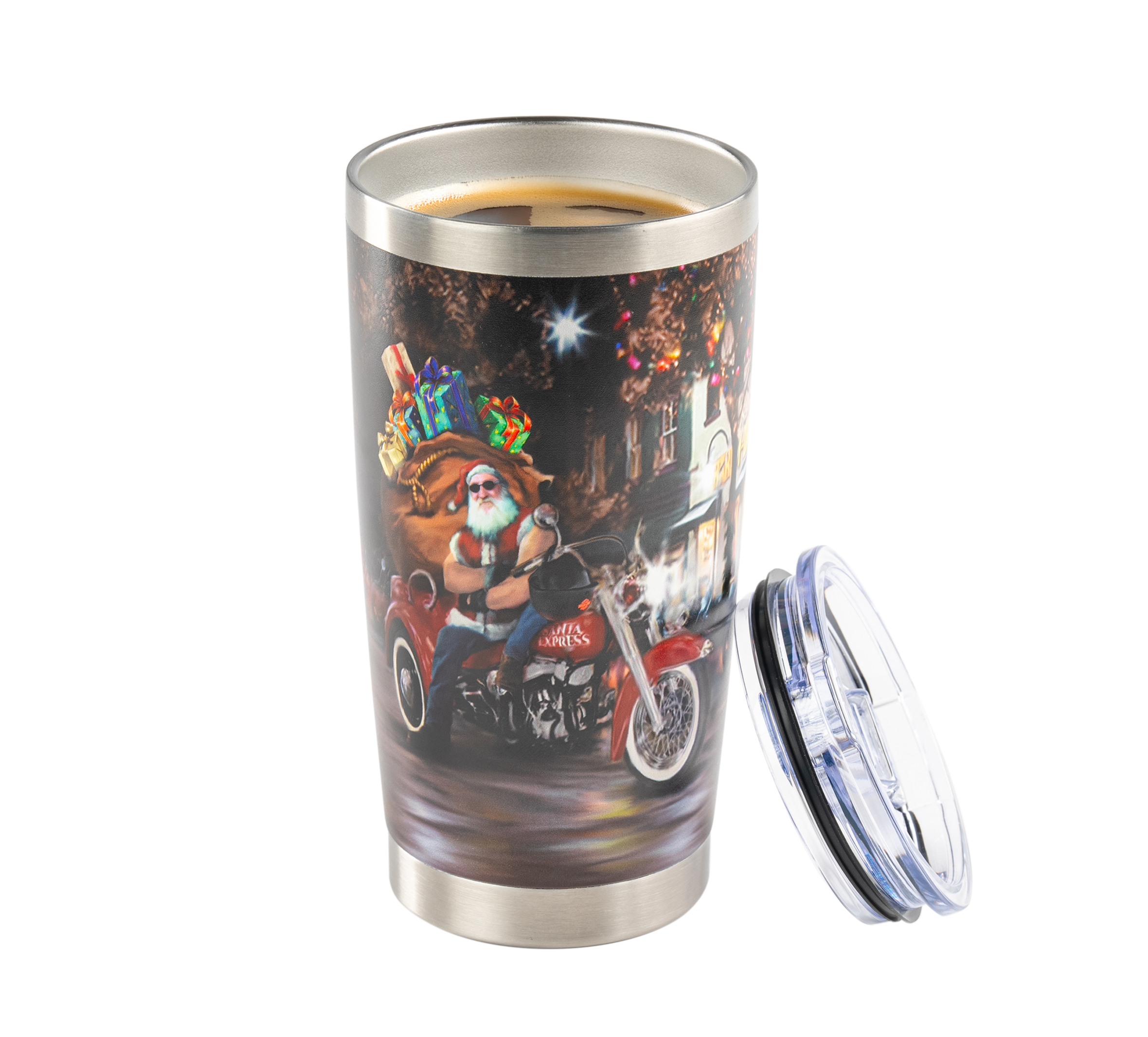 Biker Santa Travel Mug