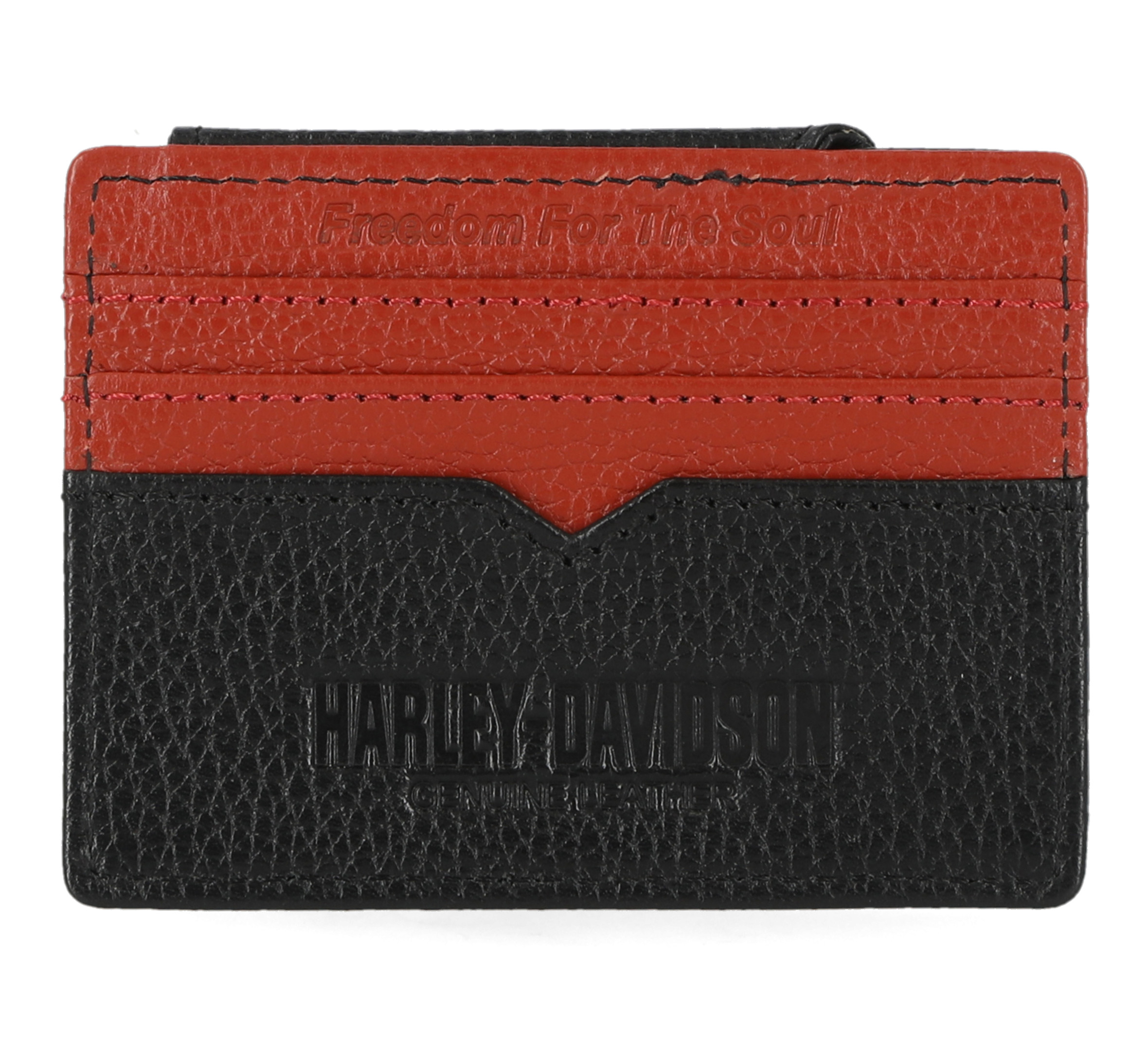 Portefeuille porte-cartes en cuir grainé véritable Bar & Shield pour hommes