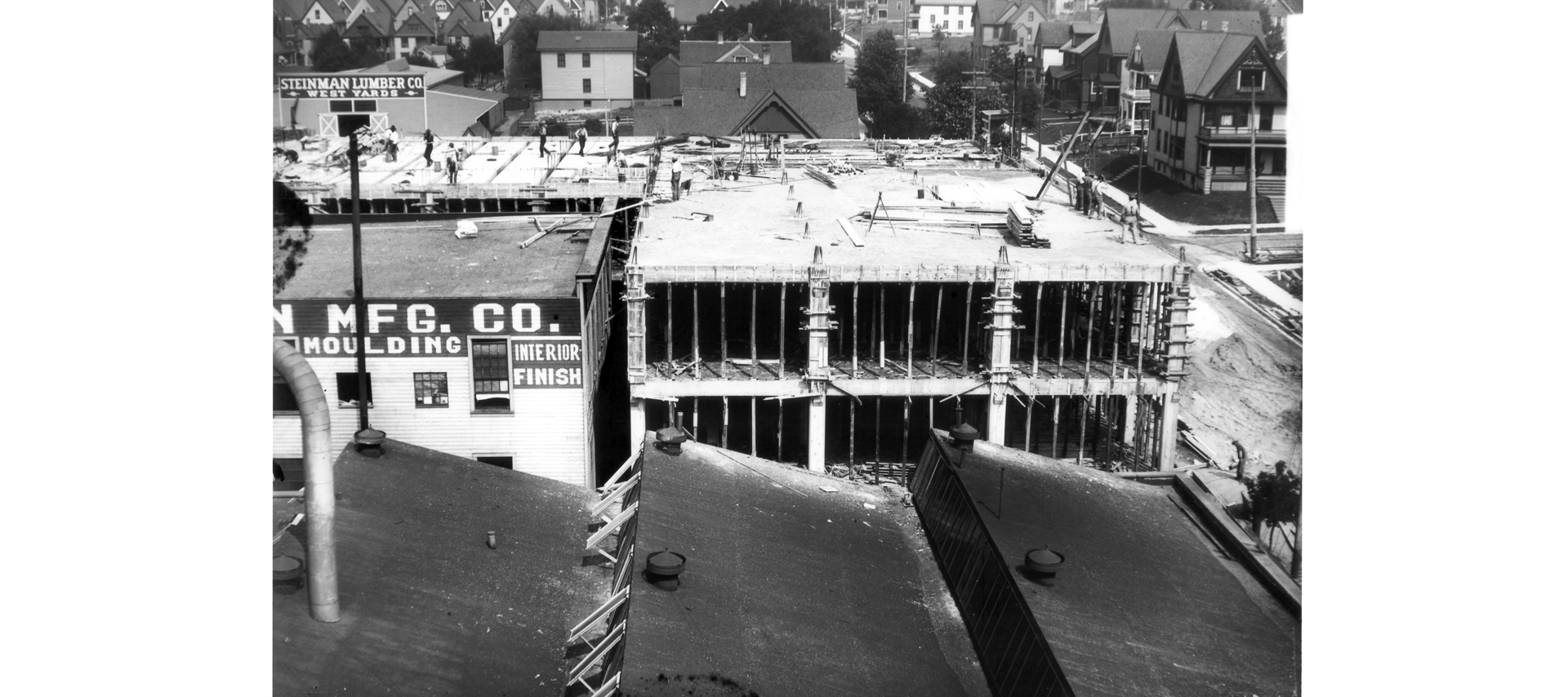A warehouse under construction