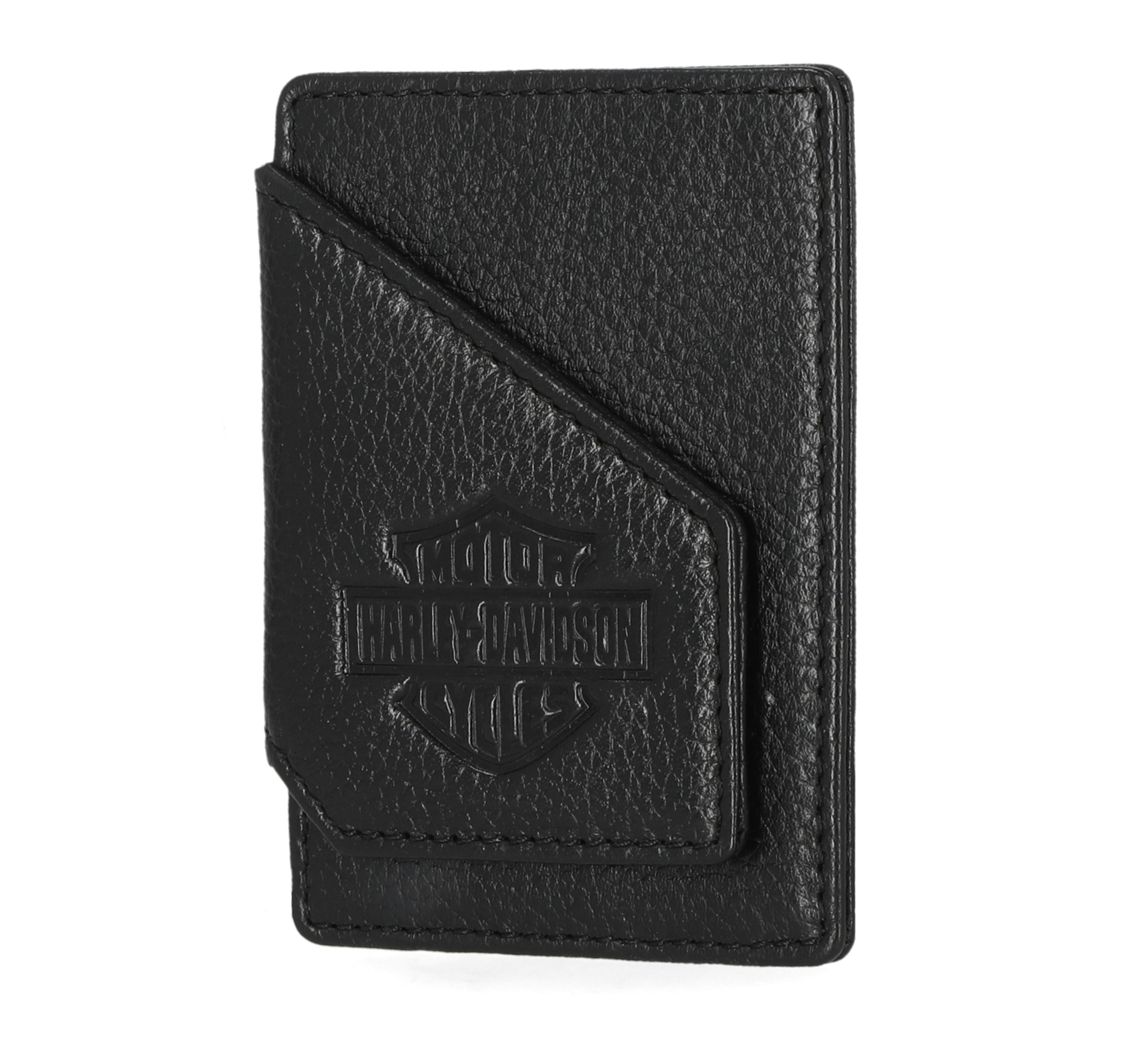 Portefeuille porte-cartes en cuir grainé véritable Bar & Shield pour hommes