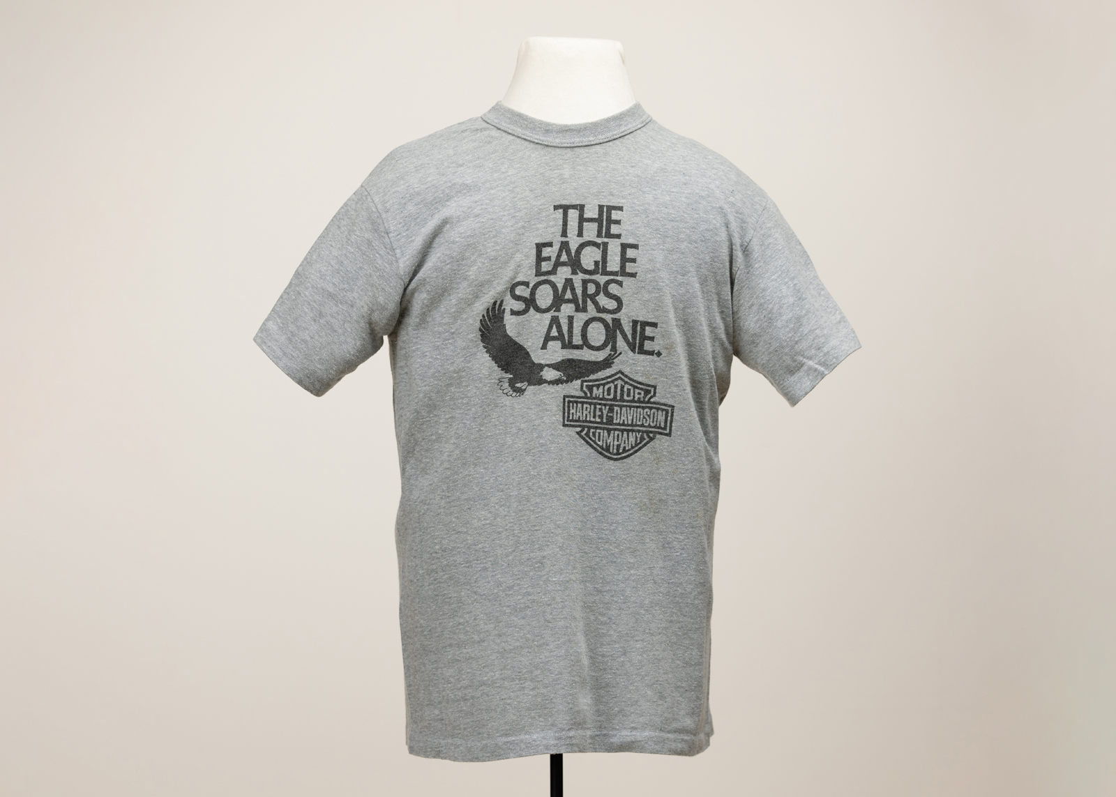 A t-shirt says, "The Eagle Soars Alone."