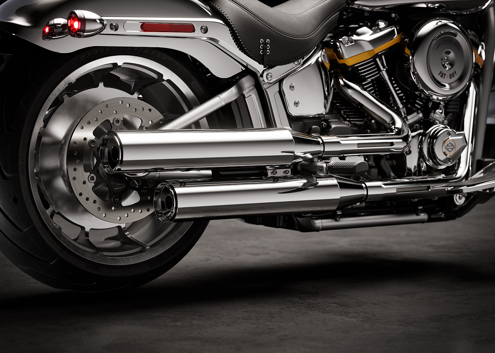 2025 Fat Boy Gray Ghost Two-Into-Two Exhaust