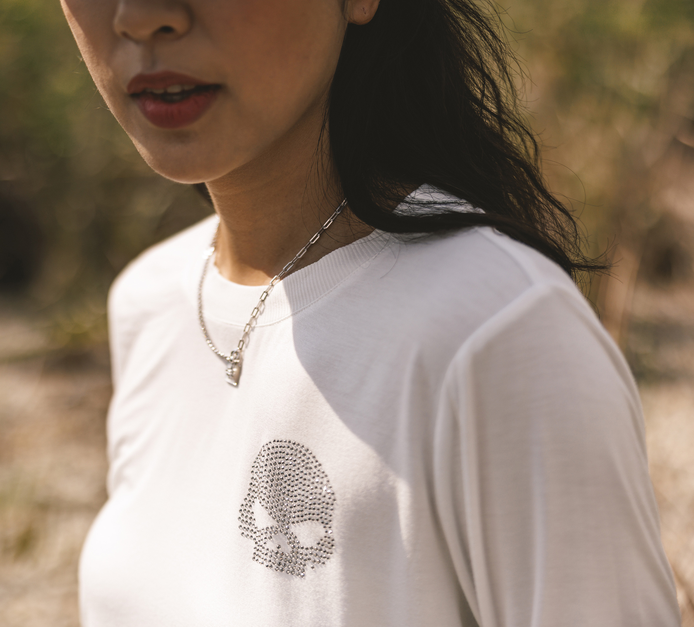 Women's Willie G  Skull Bling Long Sleeve