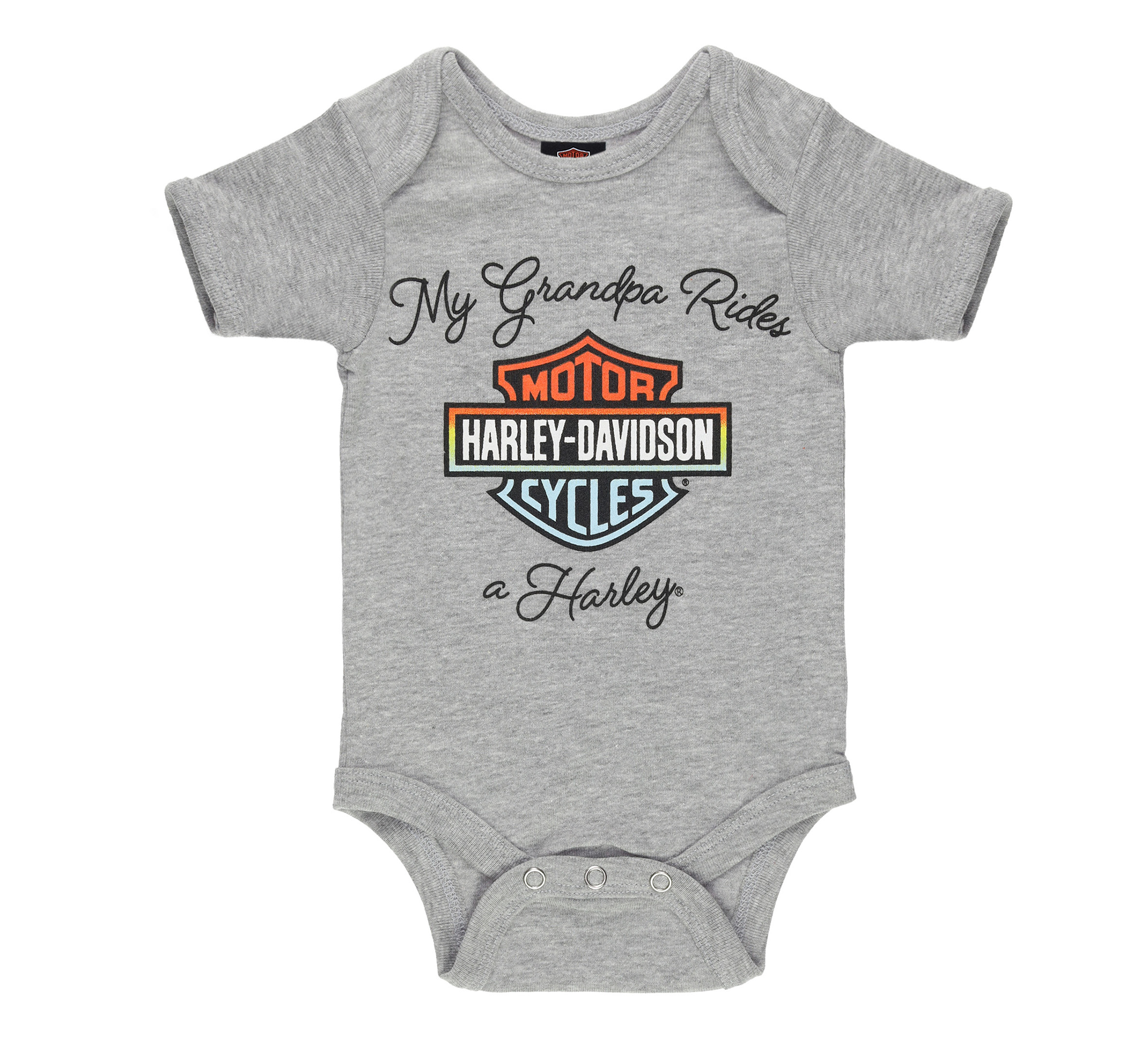 Infant Girls Grandpa Rides a Harley Rib Bodysuit 2 Pack
