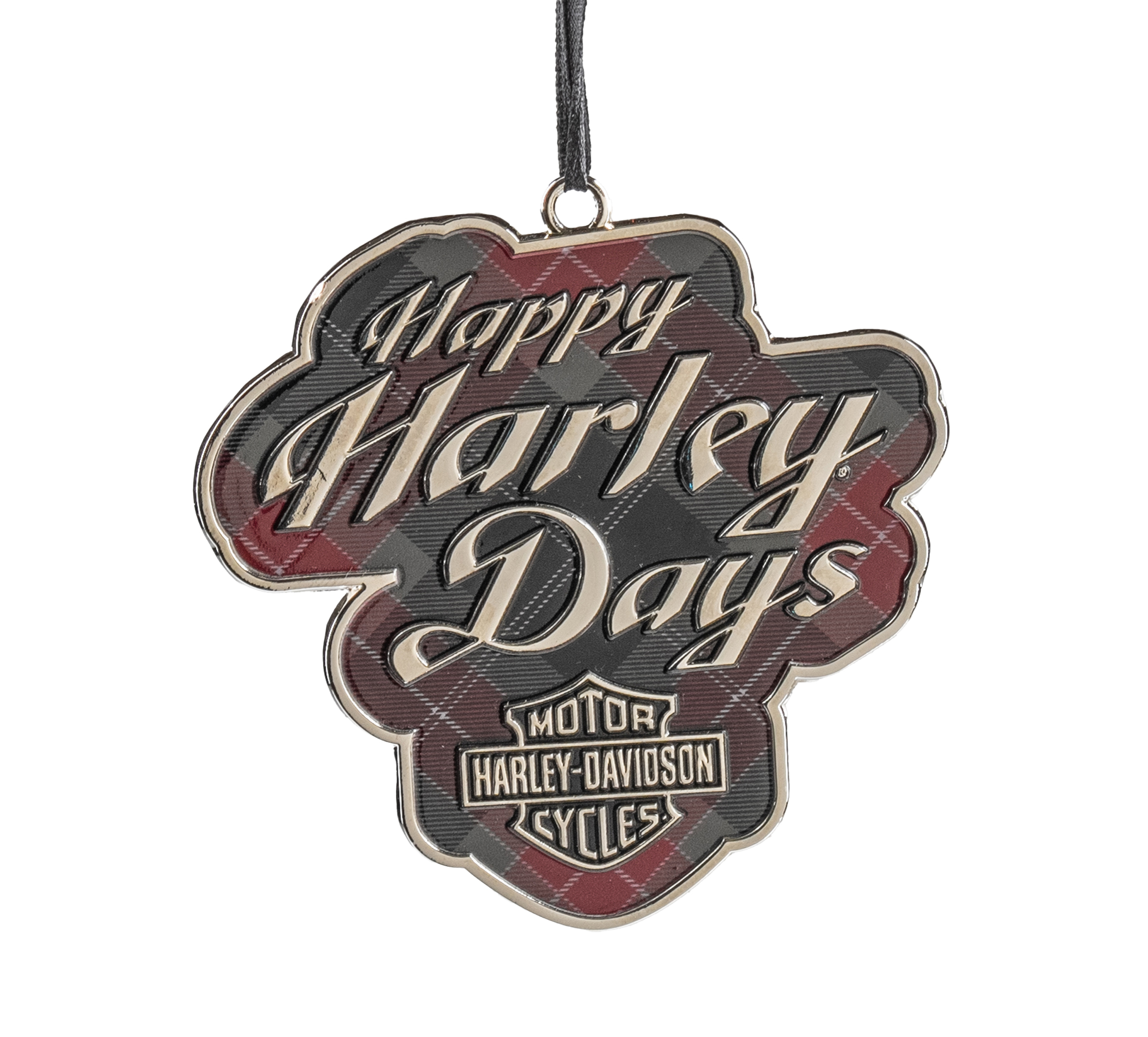 Holiday Plaid Pewter Ornament
