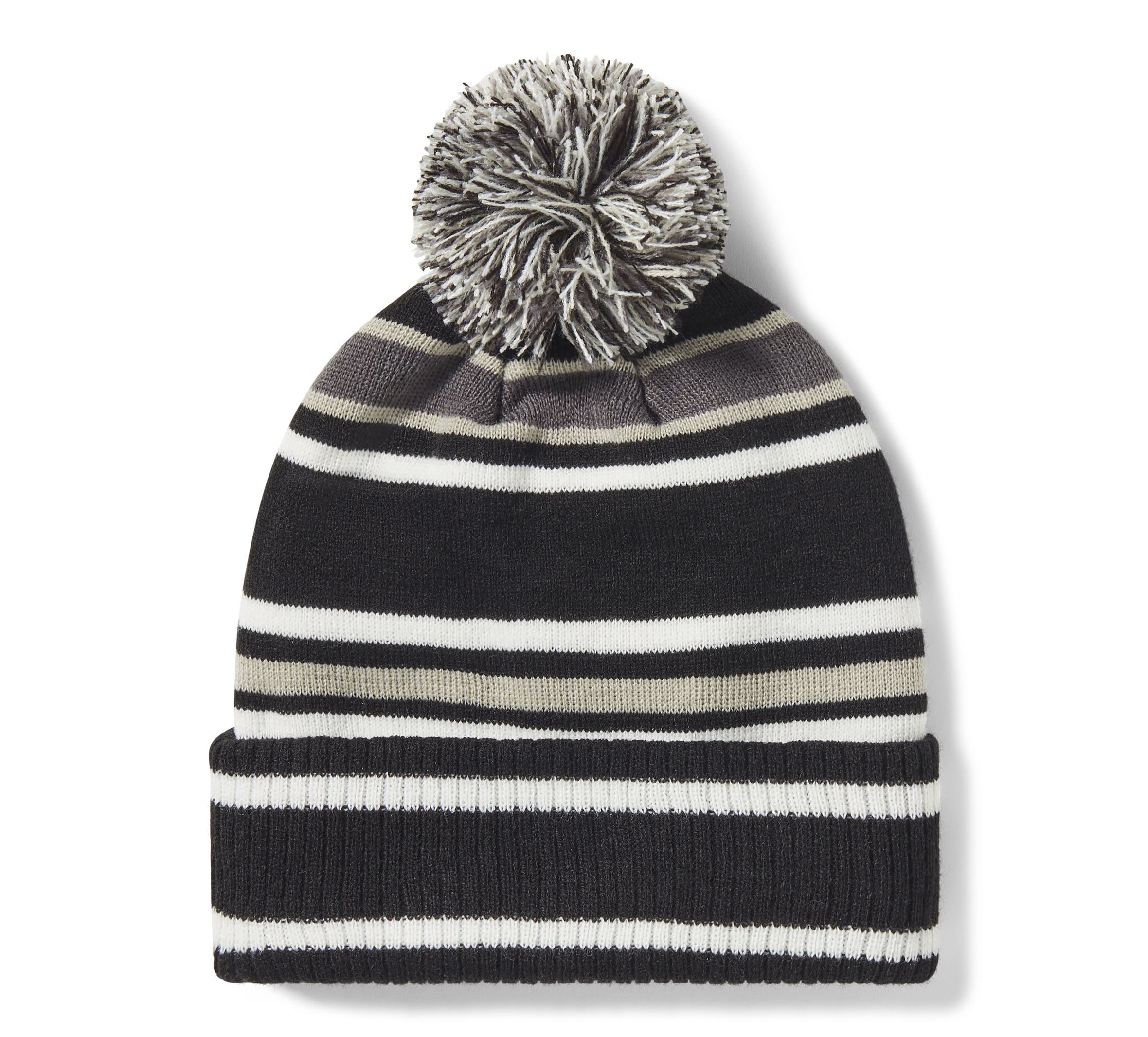 H-D Stripe Pom Beanie
