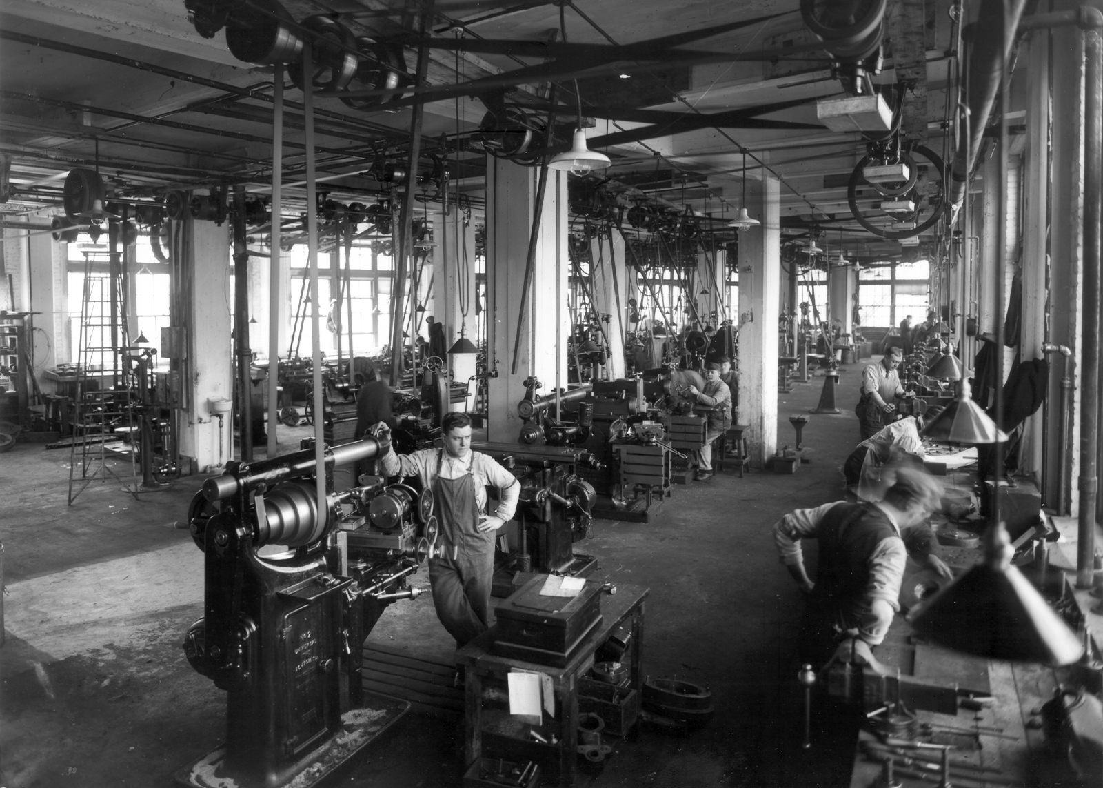 People working in a manufacturing facility