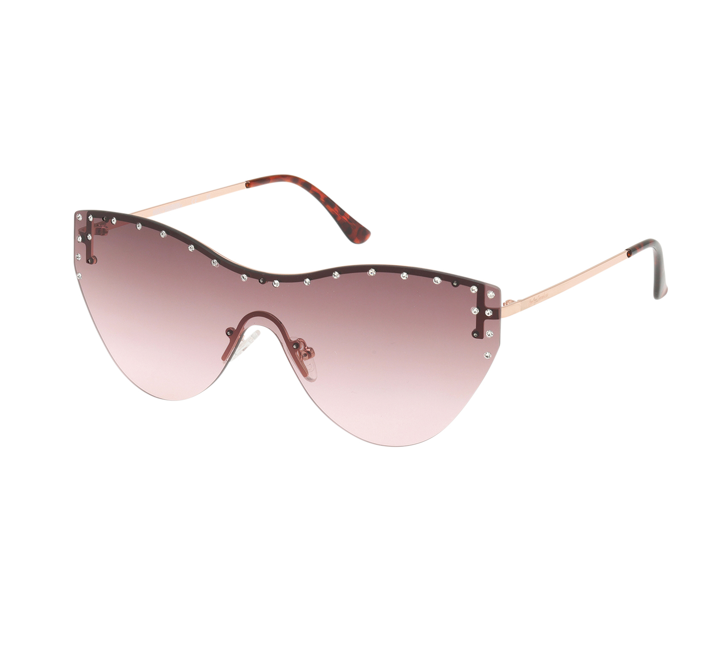 Cat-eye Lifestyle Rimless  Shield Sunglasses