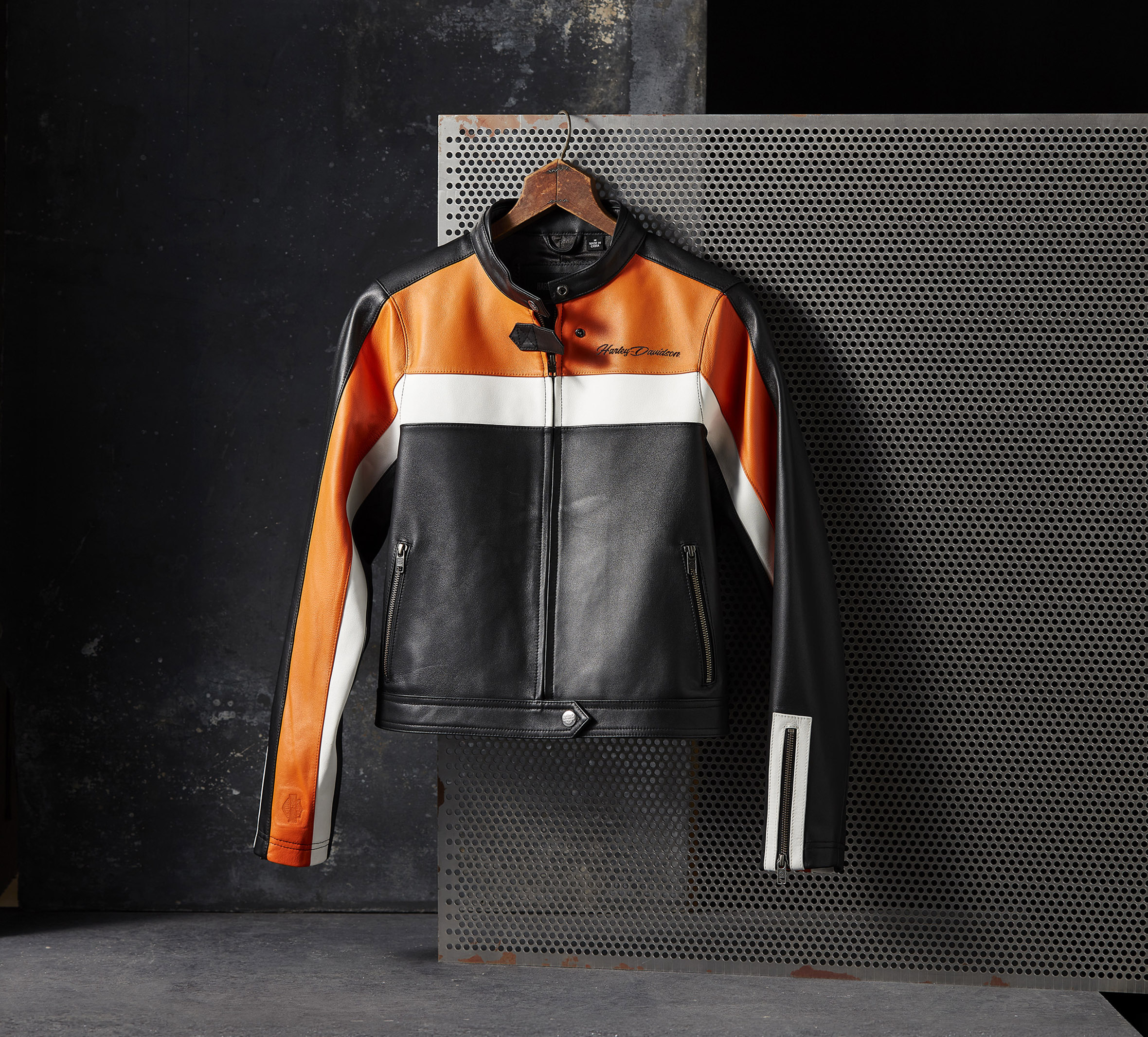 Women's Essential Moto Blocked Leather Jacket