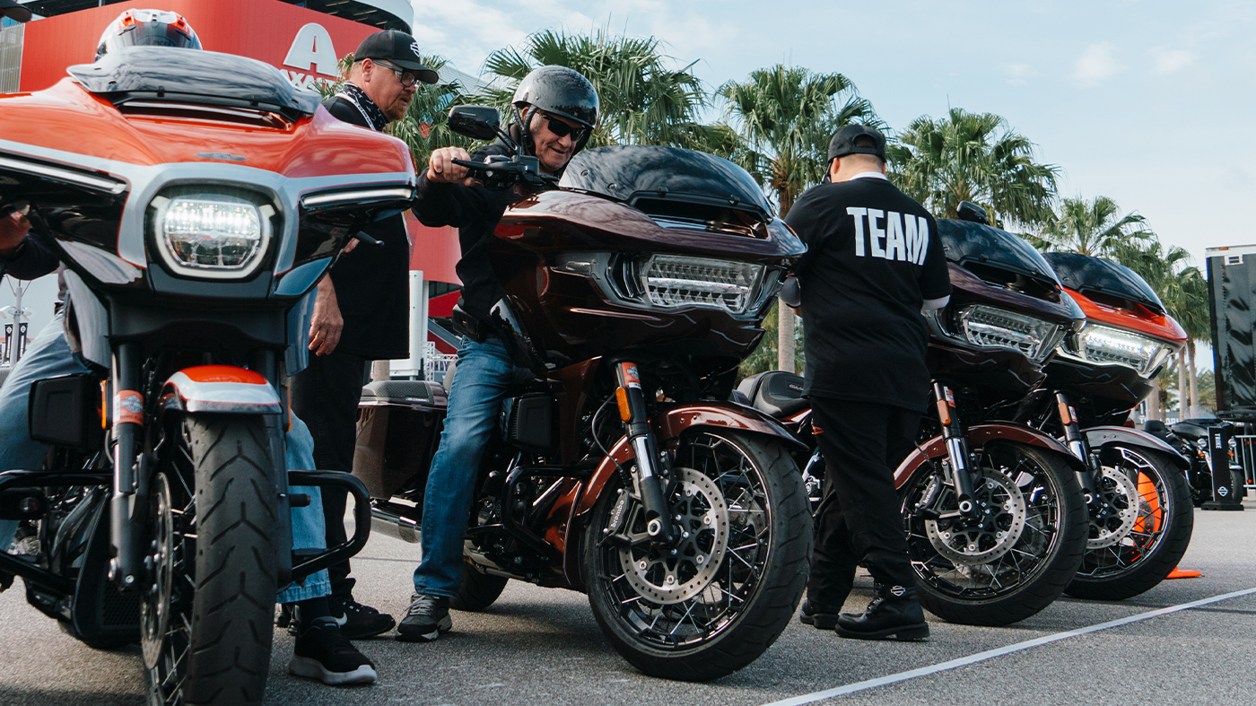 motorcycles lined up