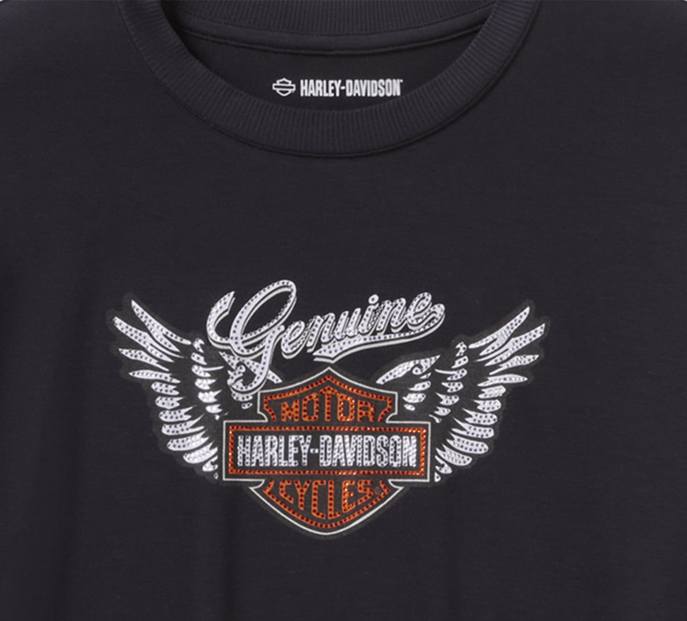 Women's Winged Bling Long Sleeve - Harley Black | Harley-Davidson USA