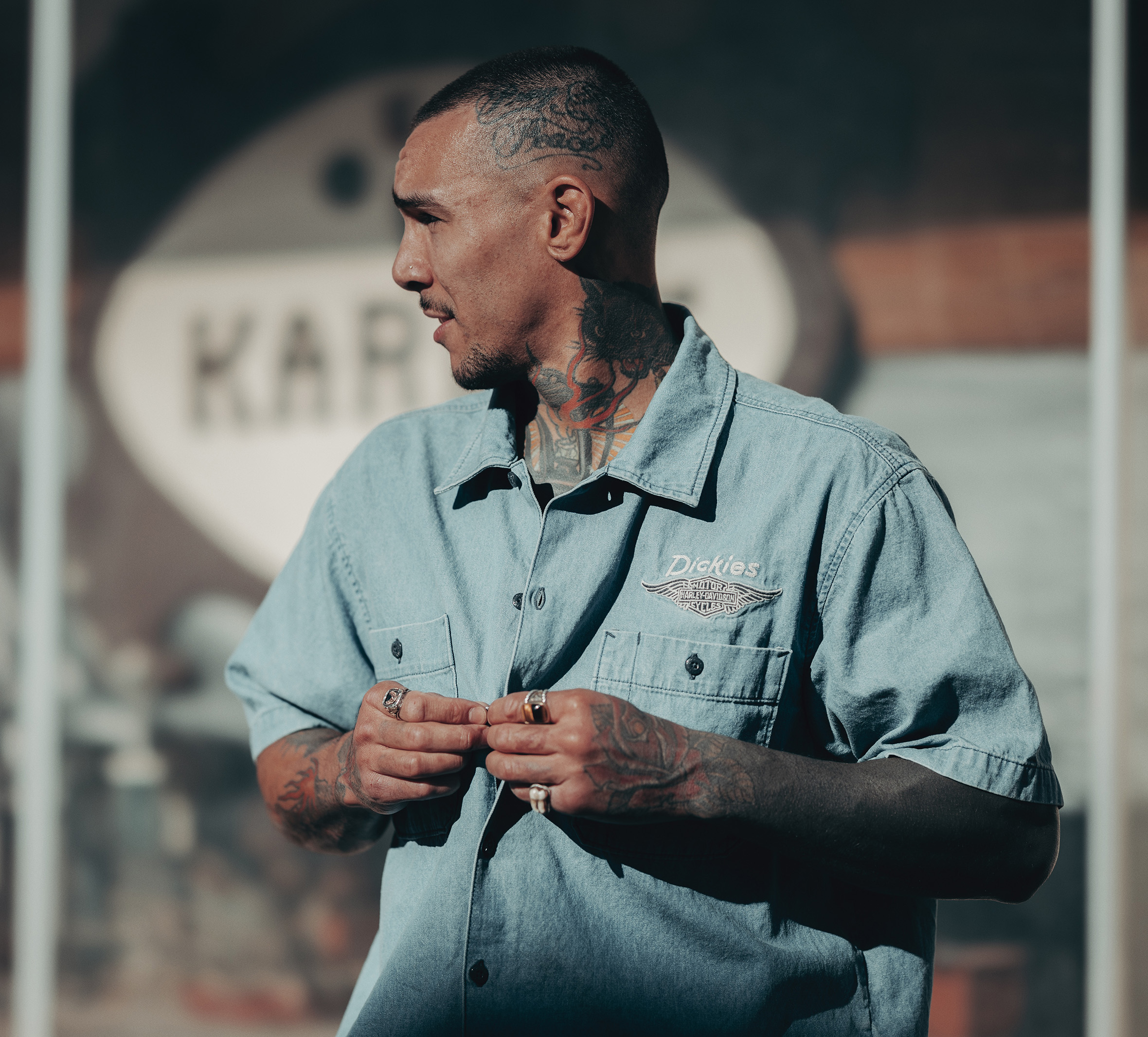 Dickies x H-D Boxy Fit Chambray Work Shirt