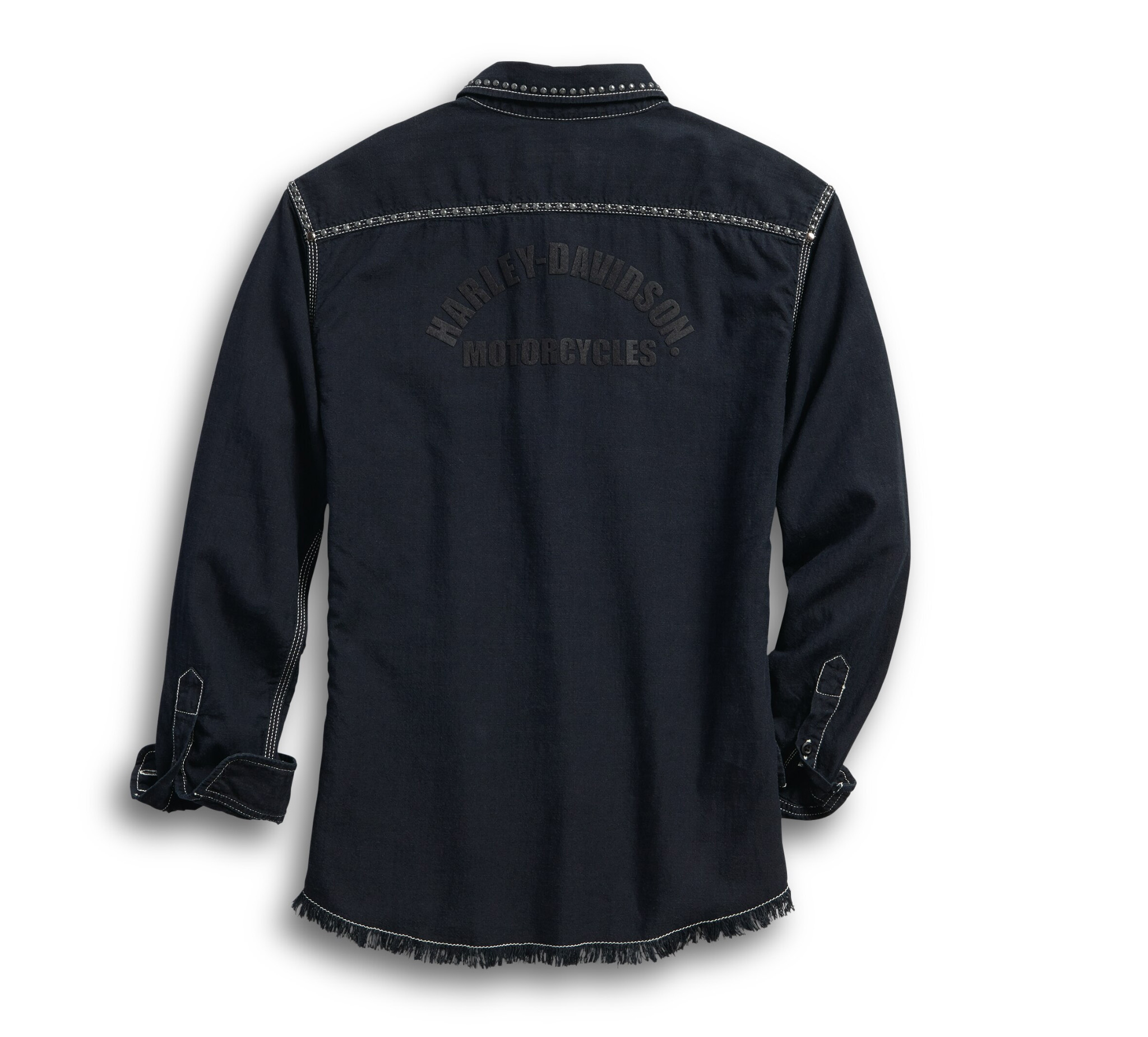 Women's Studded Raw Hem Shirt