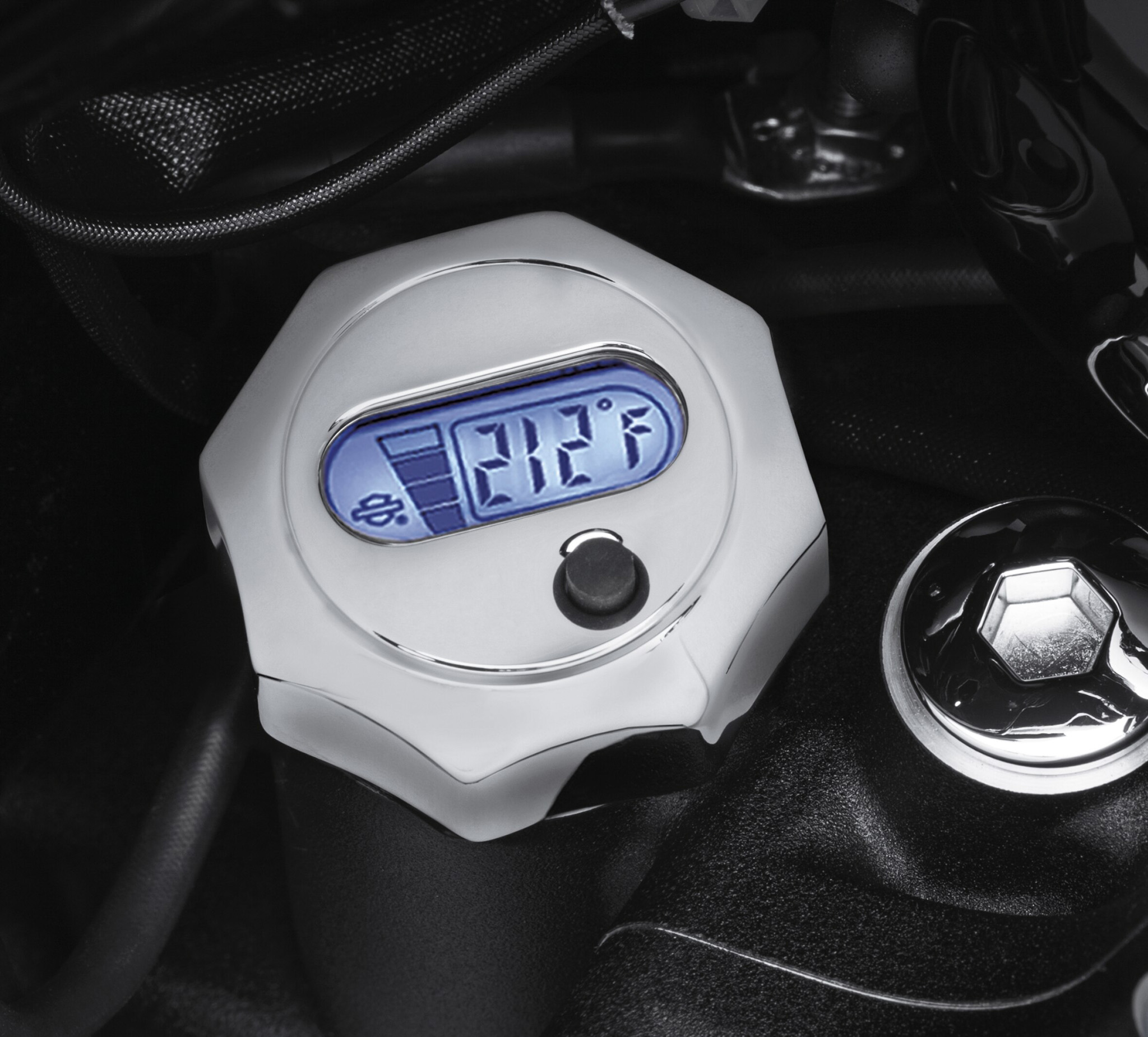 Oil Level and Temperature Dipstick with Lighted LCD Readout