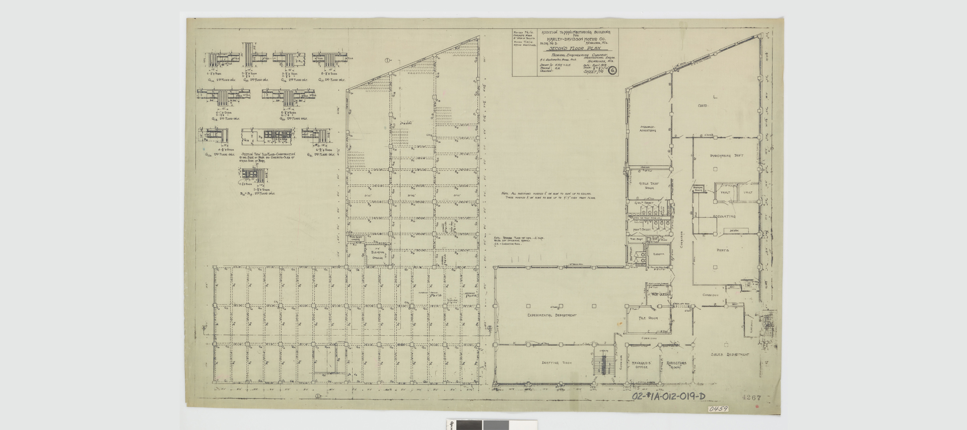Blueprints of a large warehouse