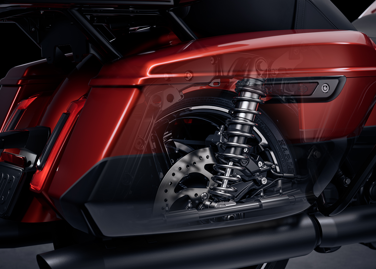 Die hinteren Federbeine der 2025er Street Glide Ultra