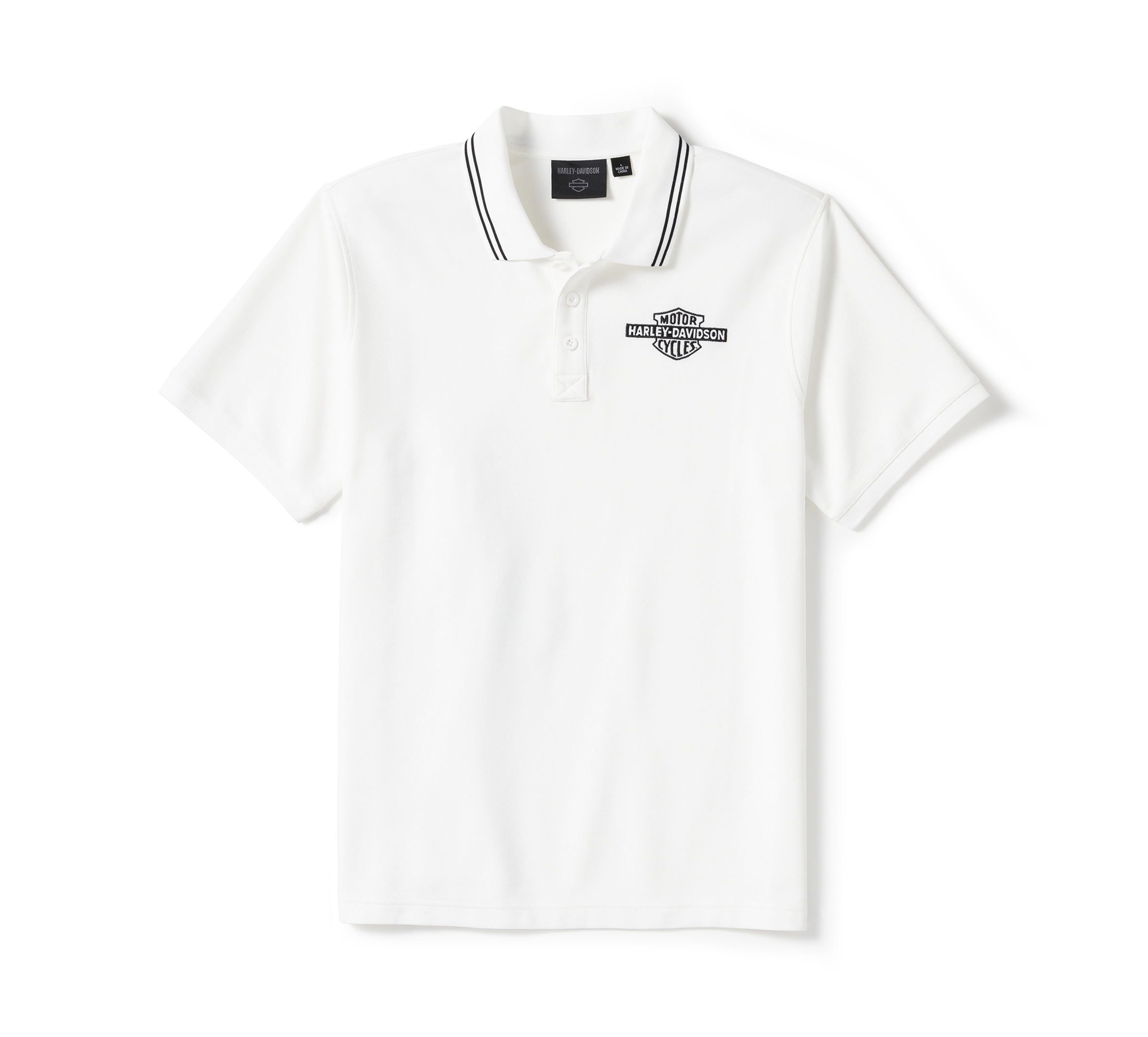 Men's Bar & Shield Solid Pique Polo