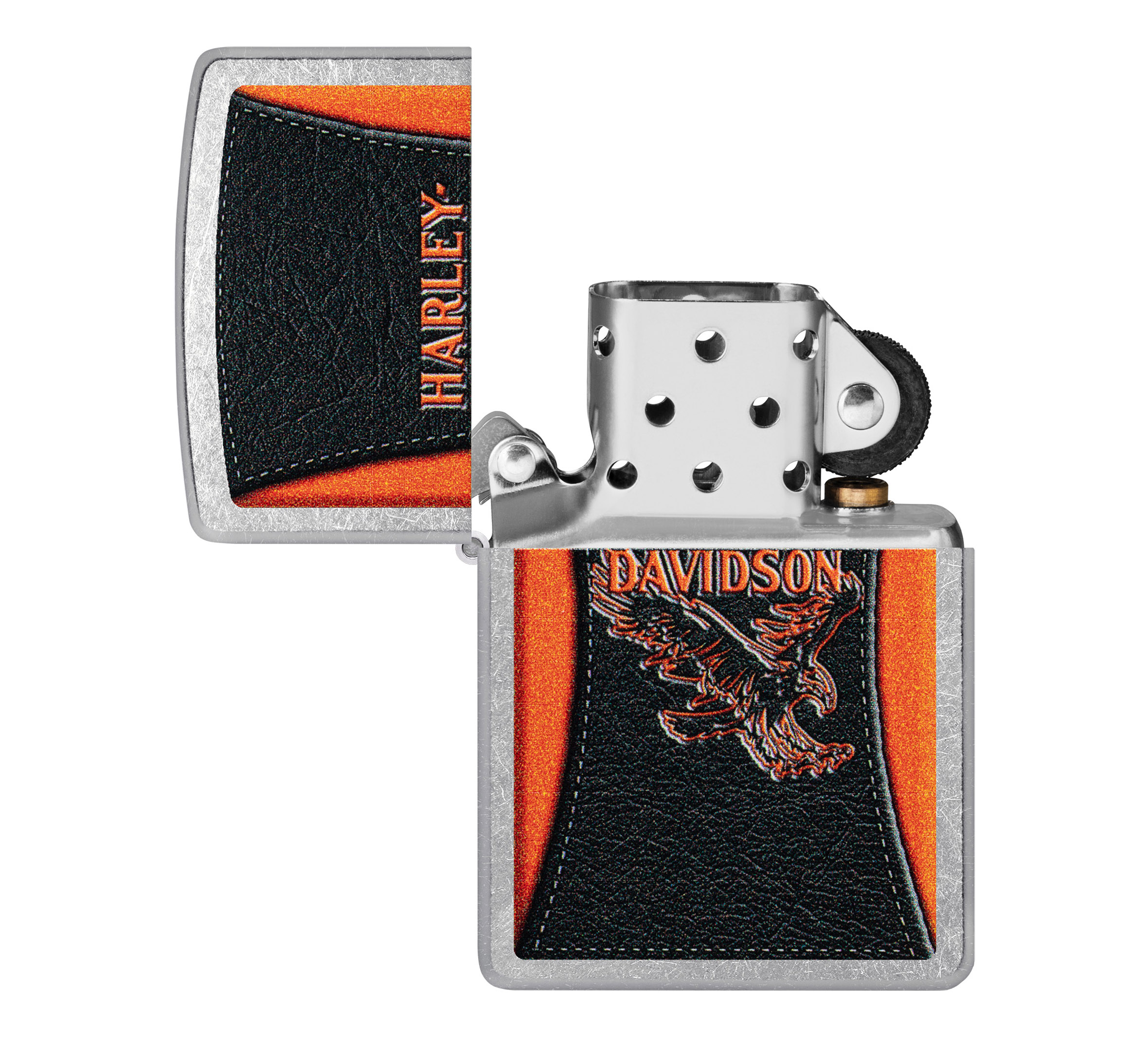 Zippo Harley-Davidson Leathered Eagle Design Street Chrome Windproof Lighter