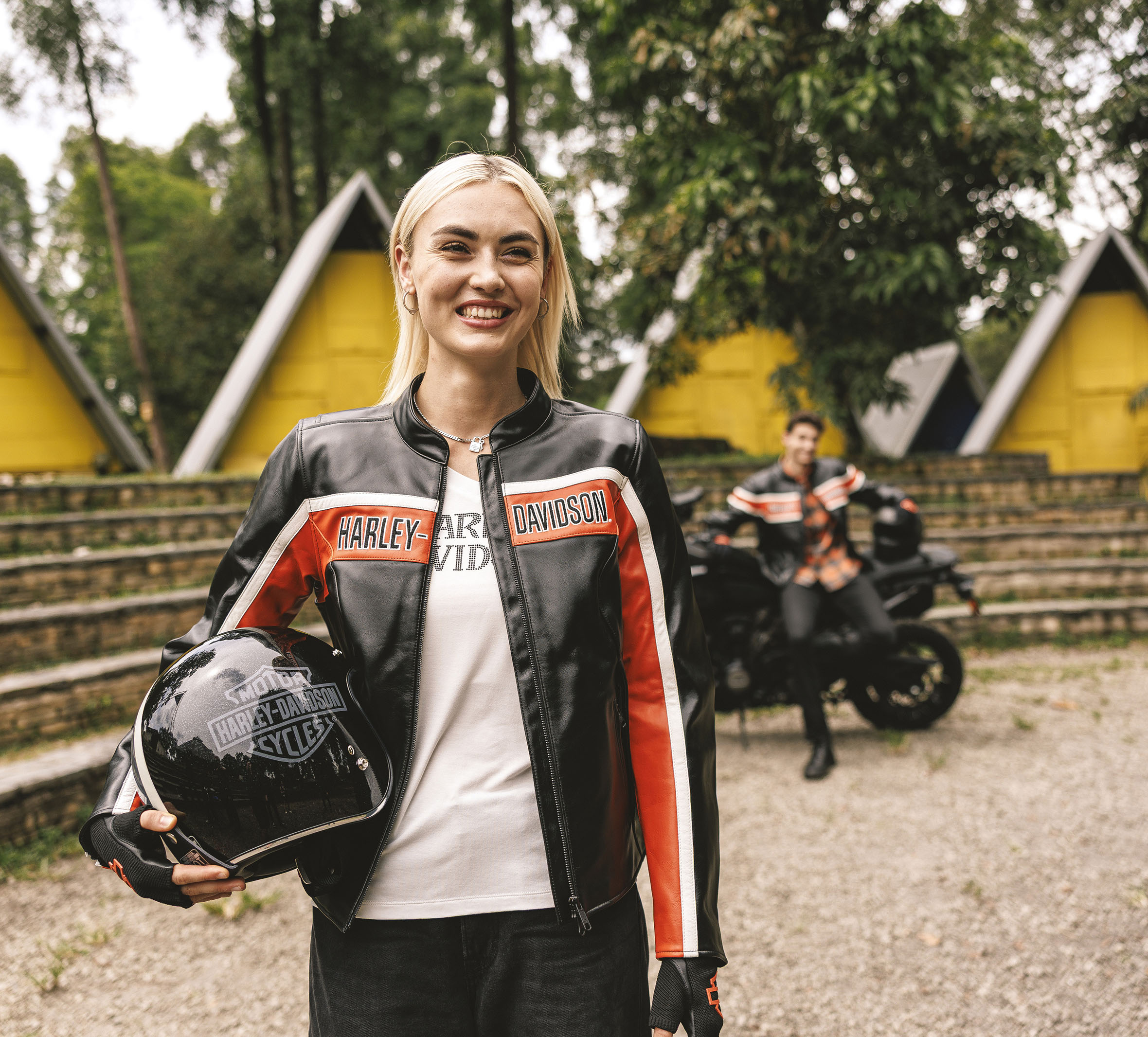 Chamarra H-D Trenton Leather Riding para mujer