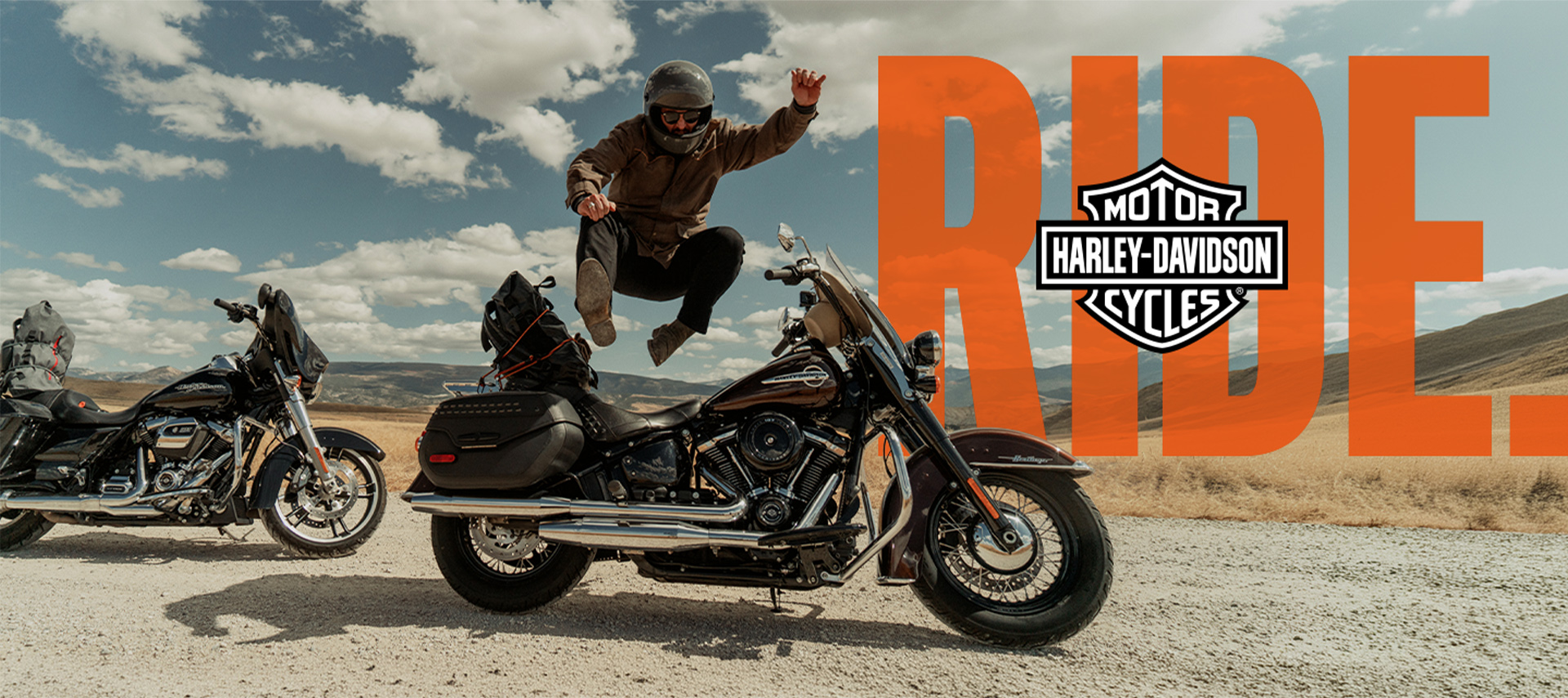 person umping over motorcycle ride graphic shot