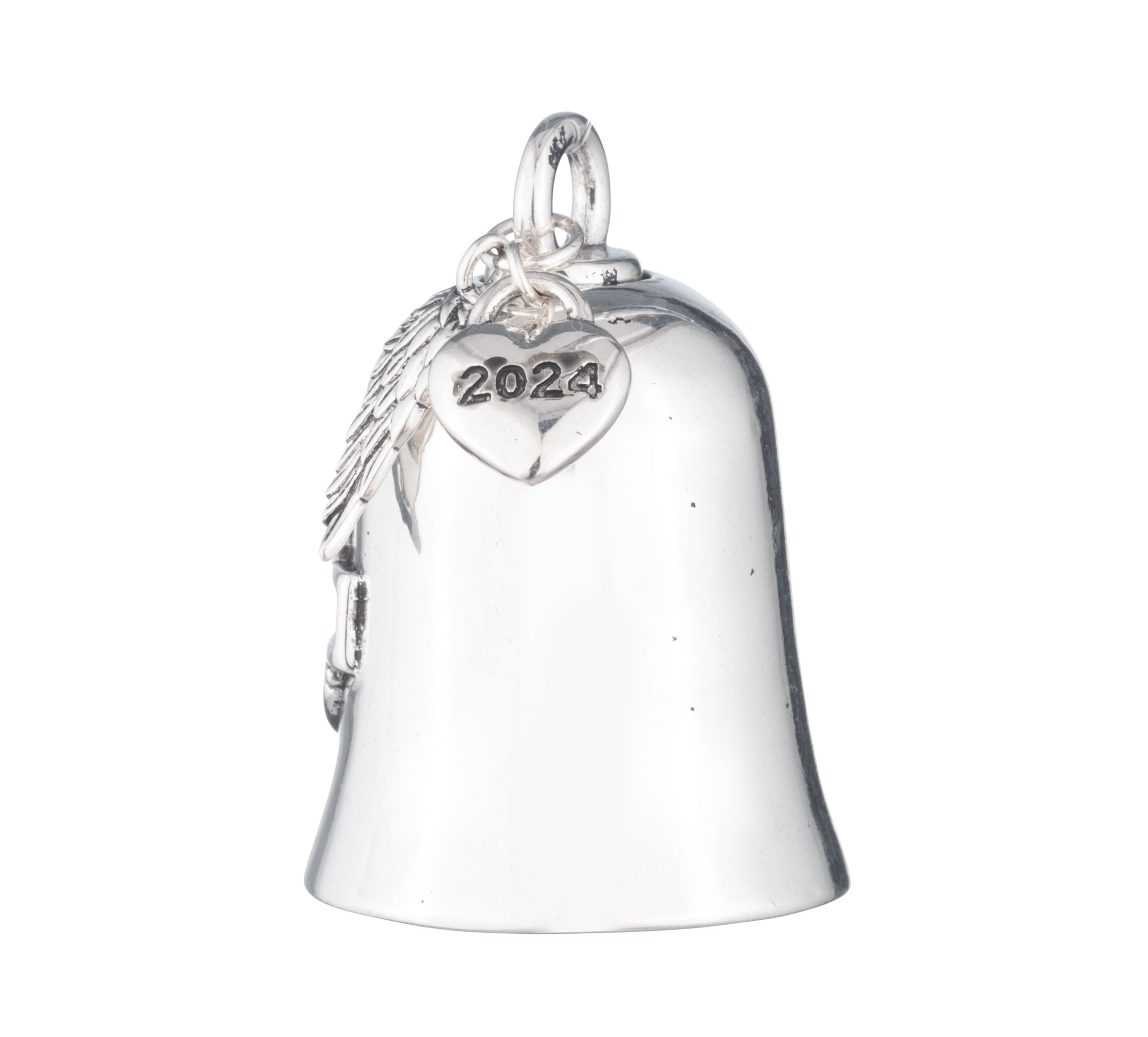 Clochette de moto ailée avec breloque de l’année