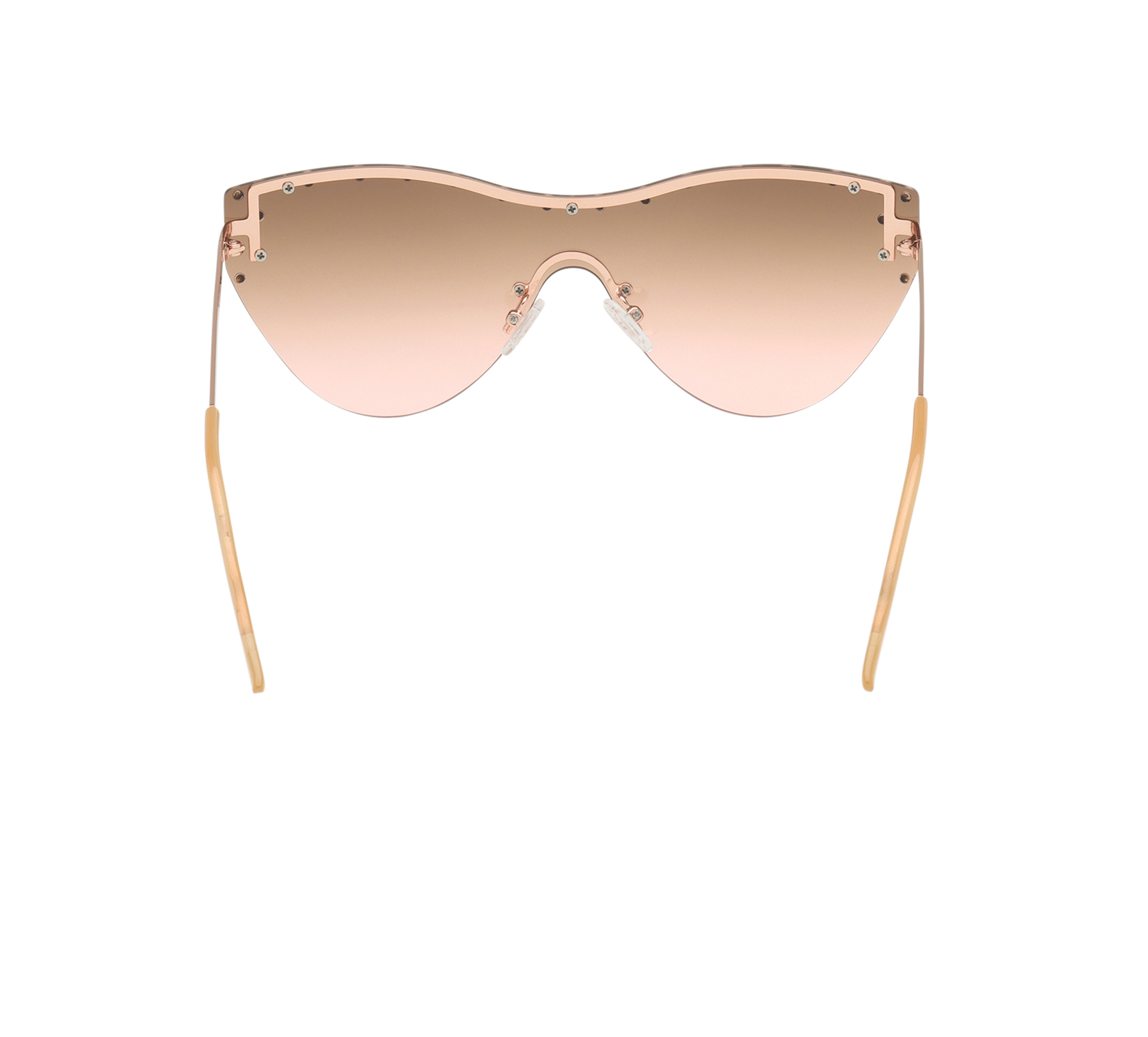 Cat-eye Lifestyle Rimless  Shield Sunglasses