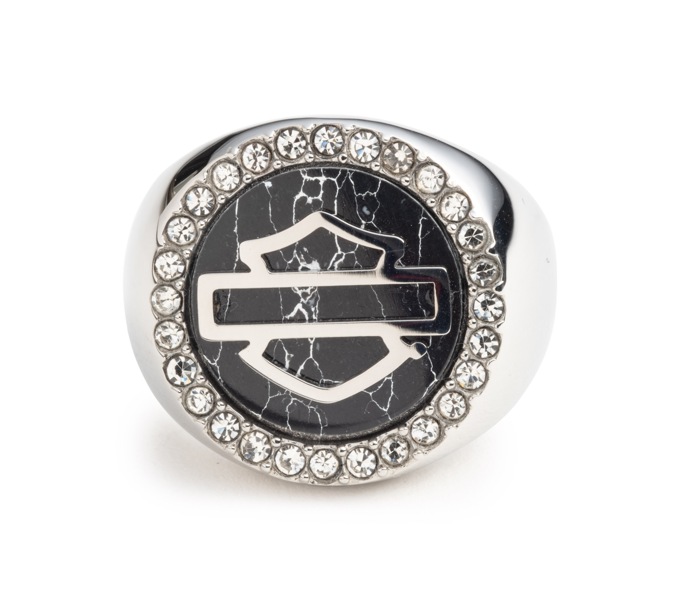 Women's Bar & Shield Logo Bling Ring