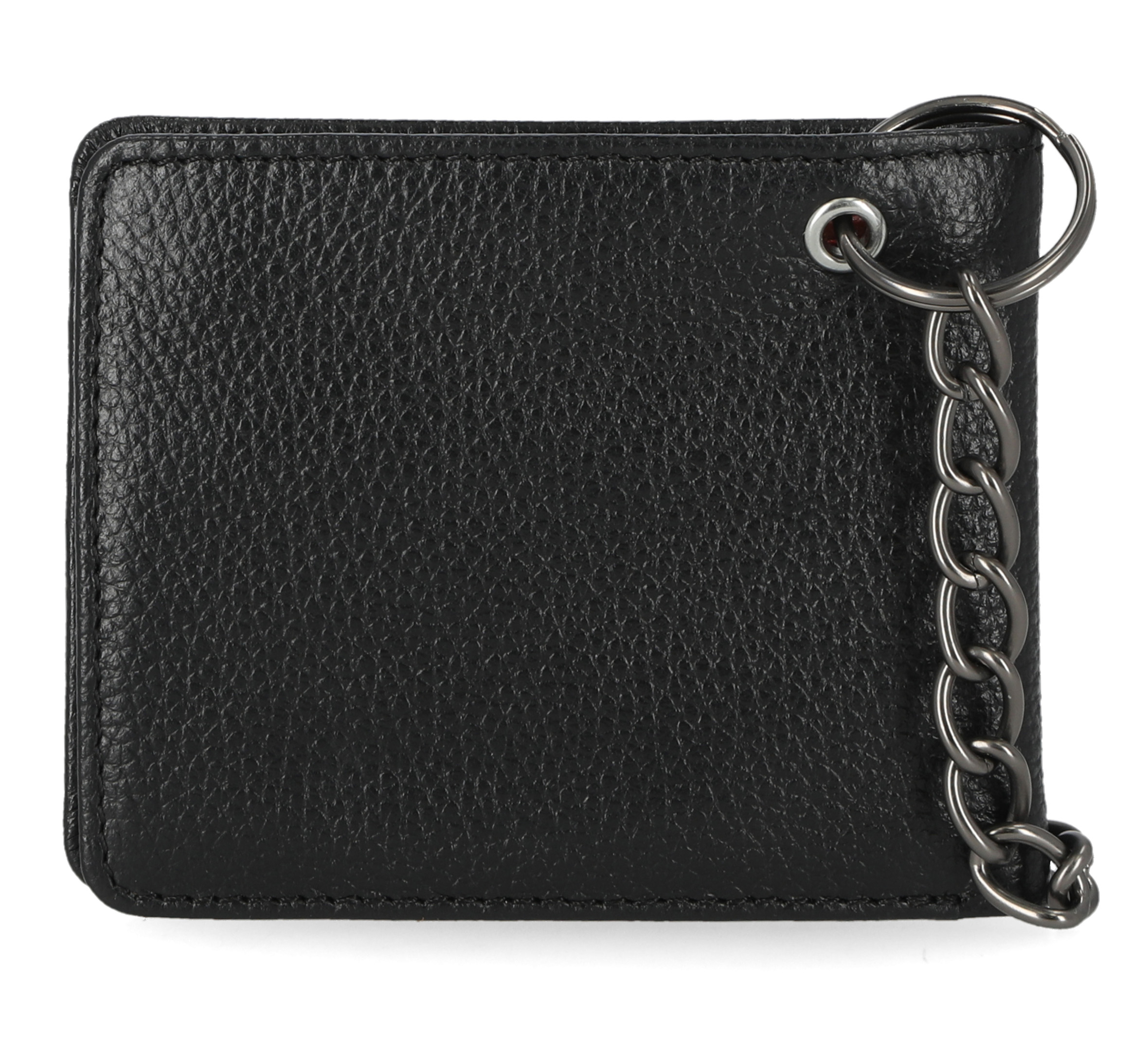 Mens Bar & Shield Core Pebble Billfold Wallet With Chain