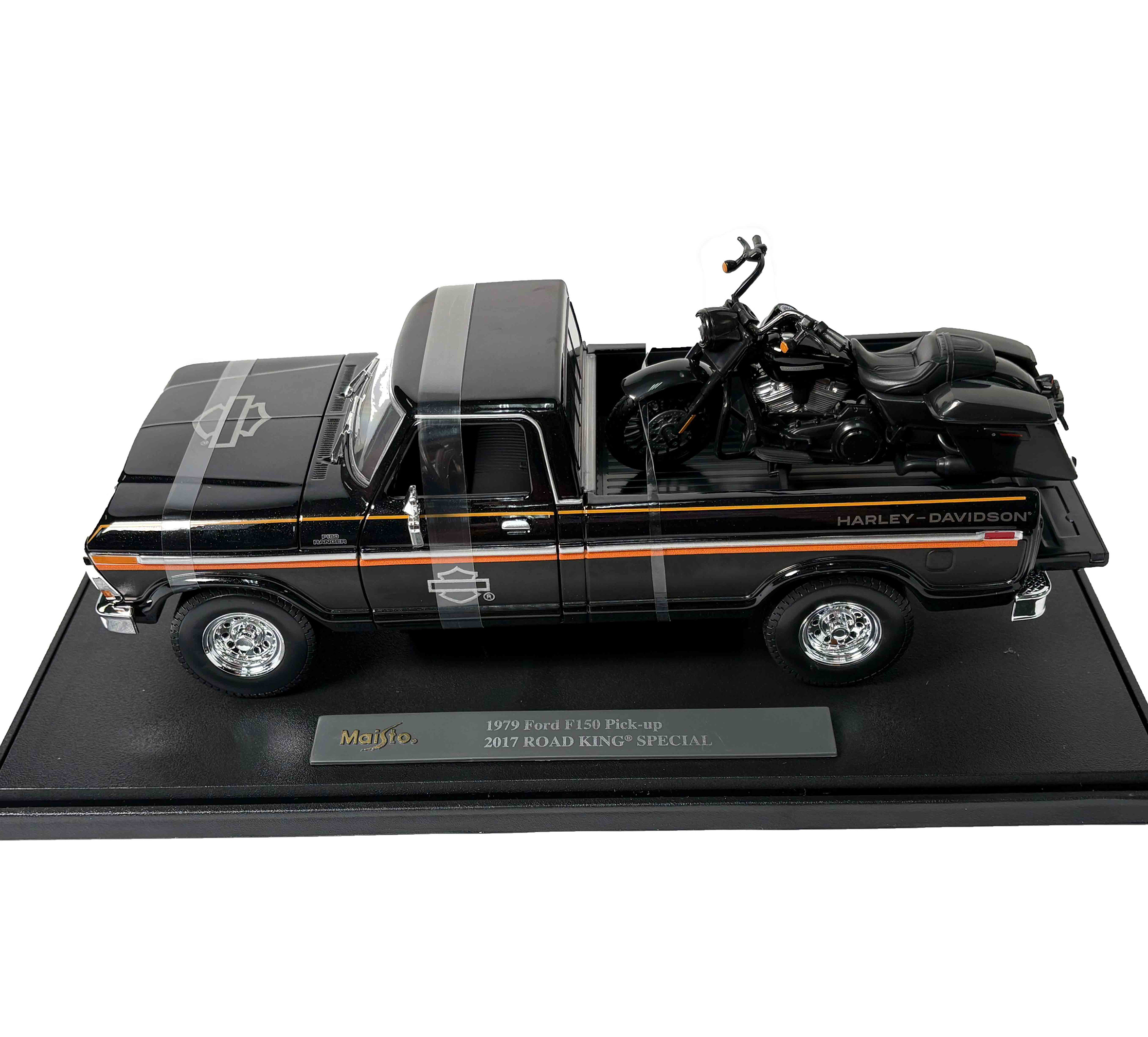 H-D 1:18 Scale Diecast Custom 1979 Ford F-150 Pickup with 2017 Road King Special Set